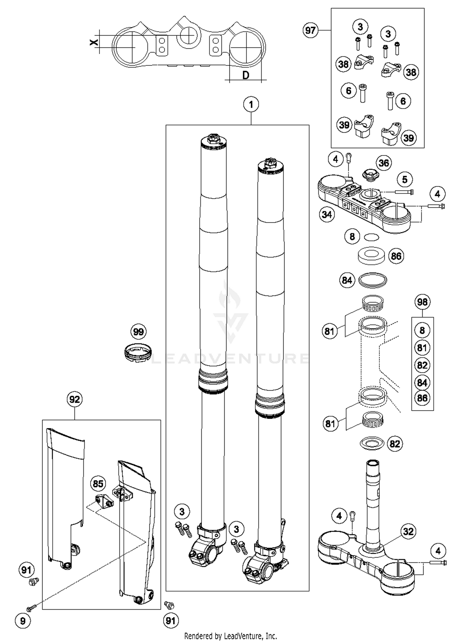 Front Fork, Triple Clamp