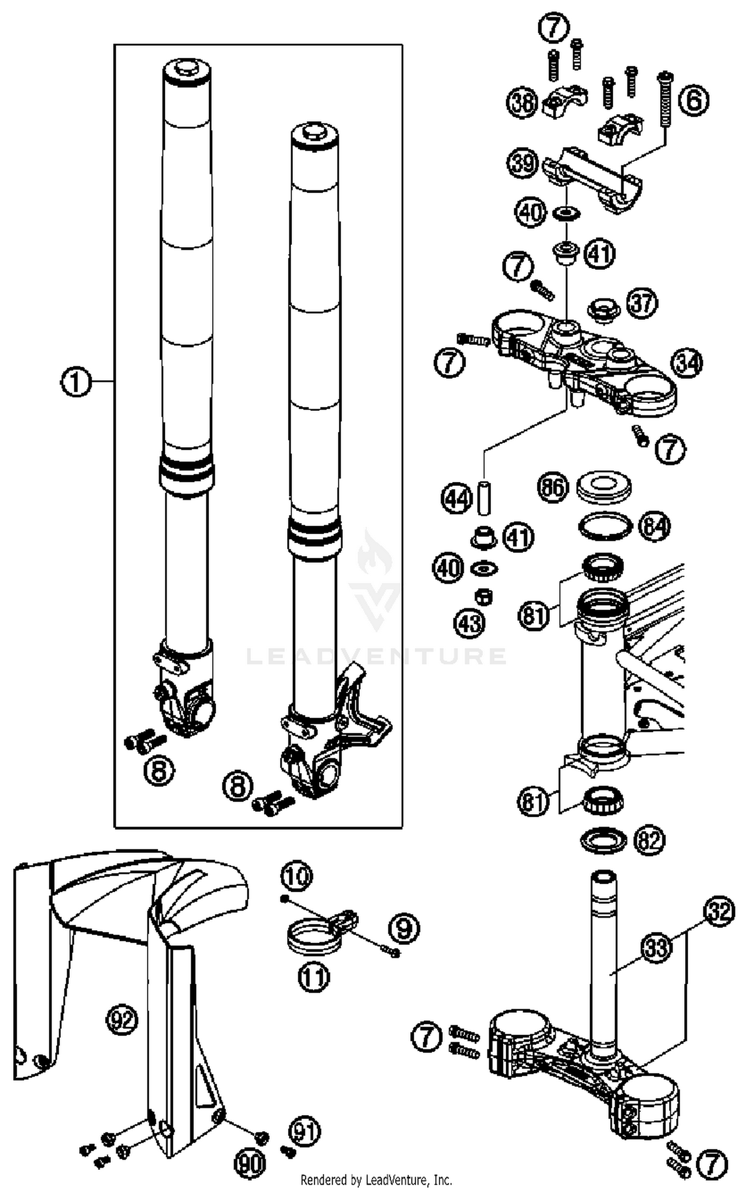 Front Fork, Triple Clamp