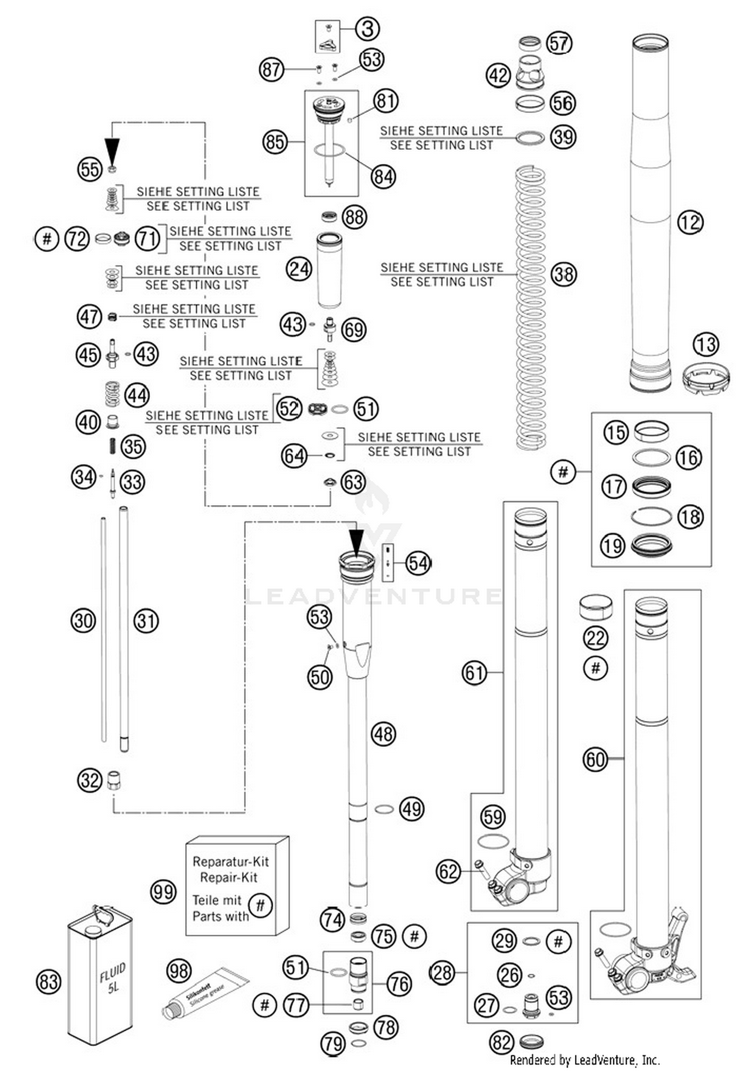 Front Fork, Disassembled