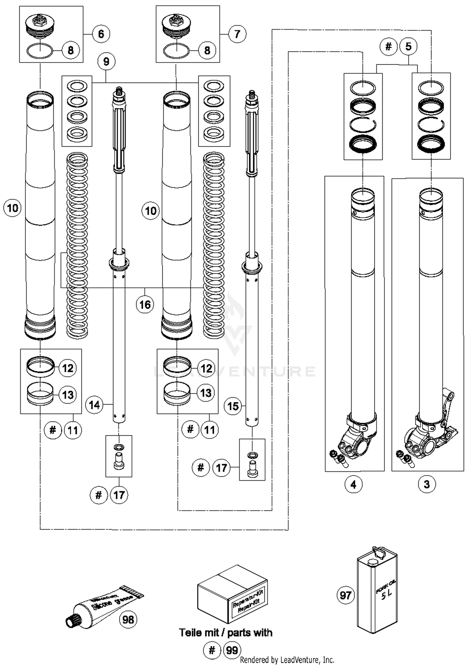 Front Fork Disassembled