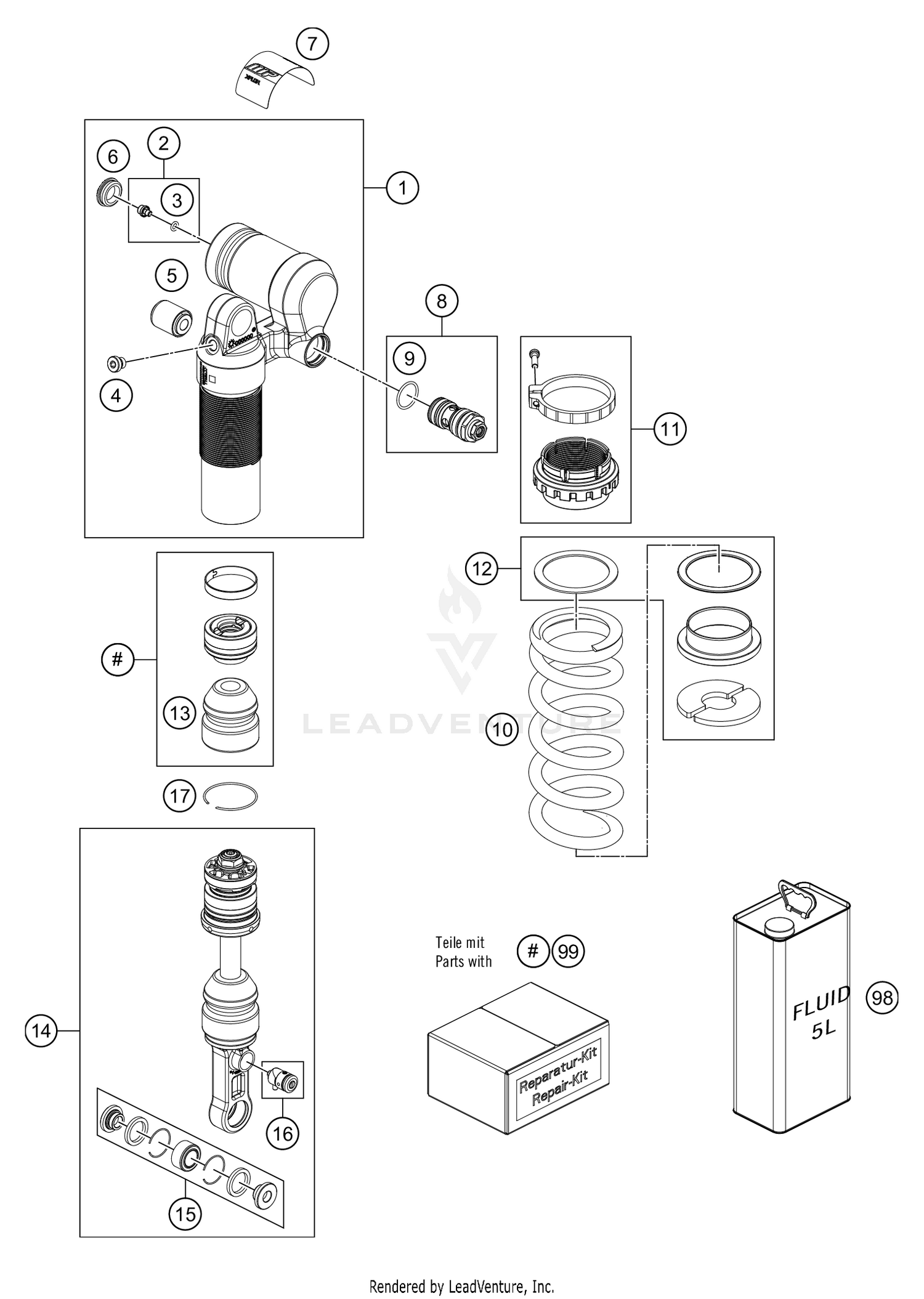 SHOCK ABSORBER DISASSEMBLED