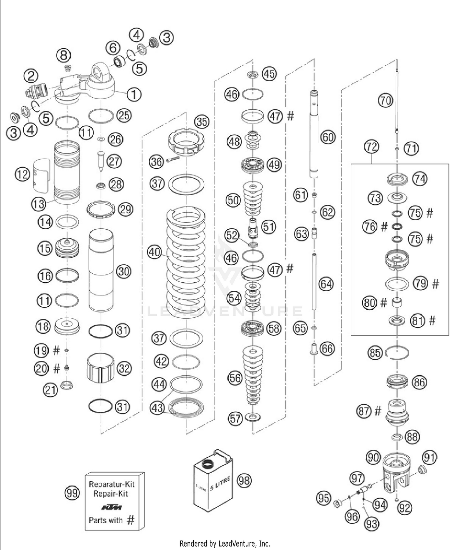 Shock Absorber Disassembled