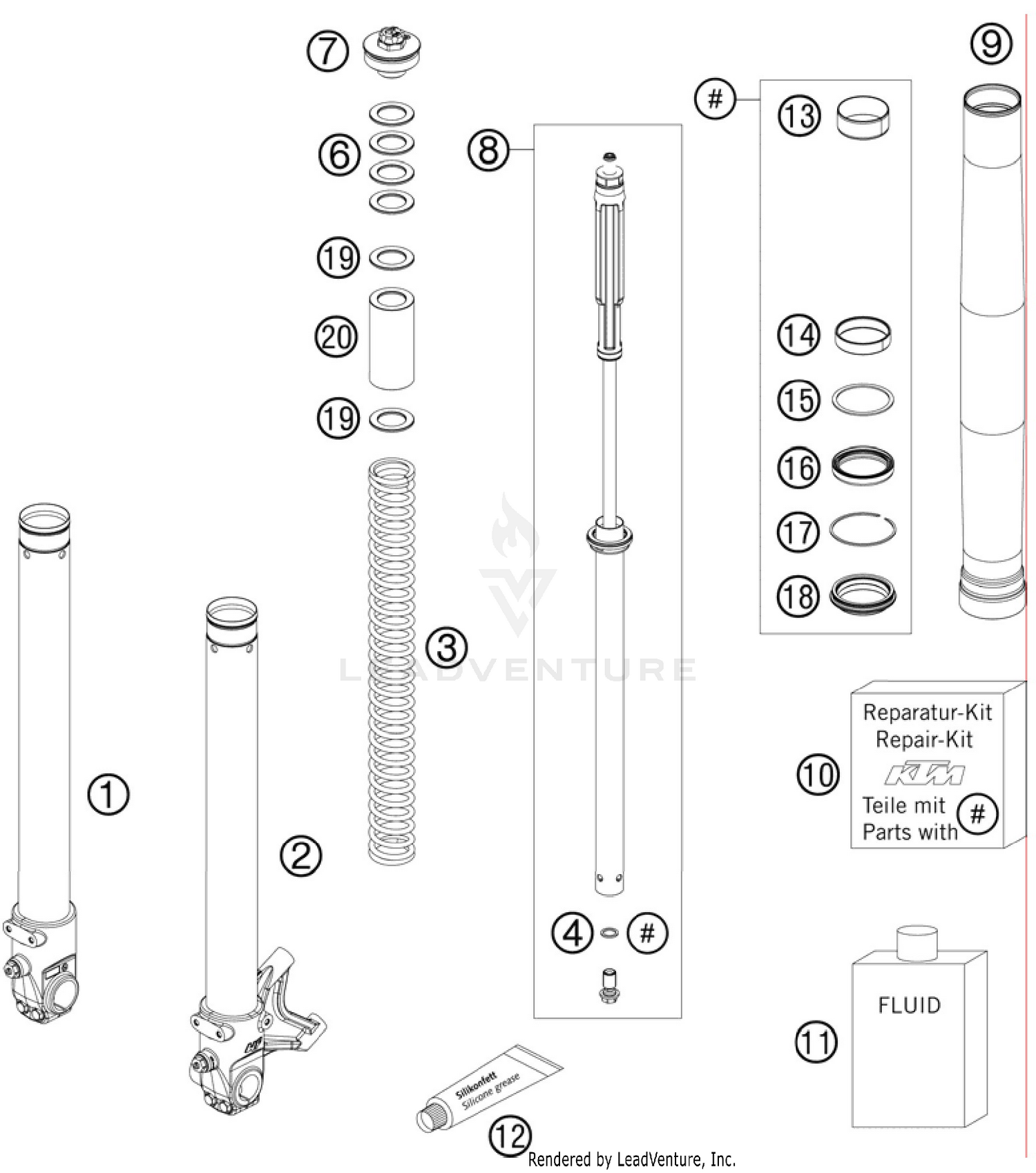 Front Fork, Disassembled