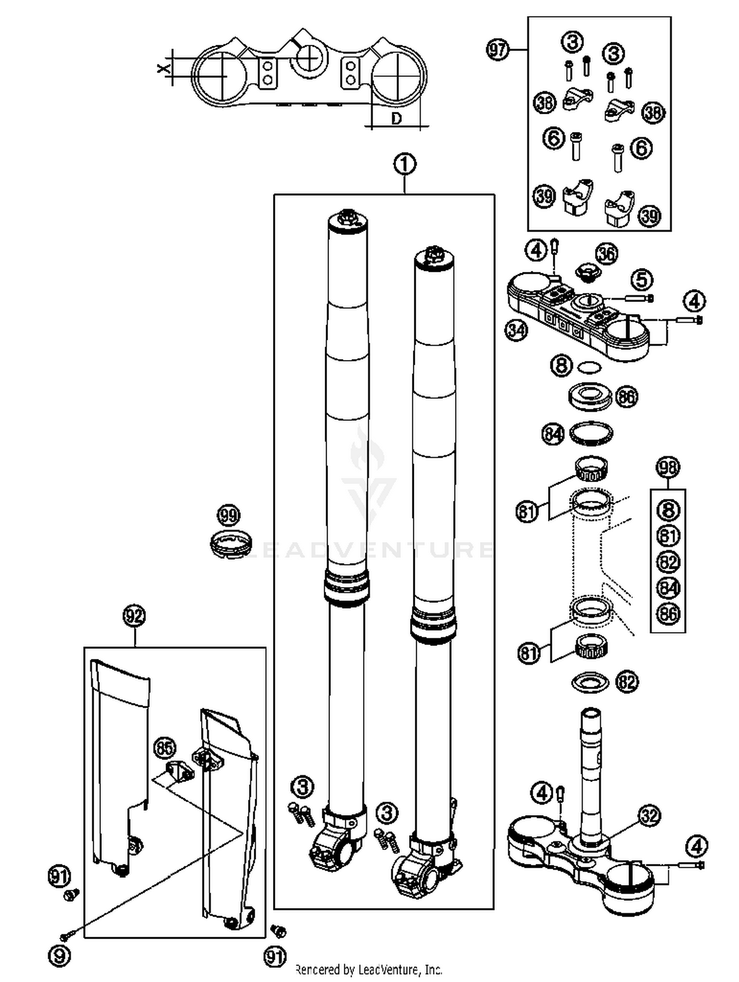 Front Fork, Triple Clamp
