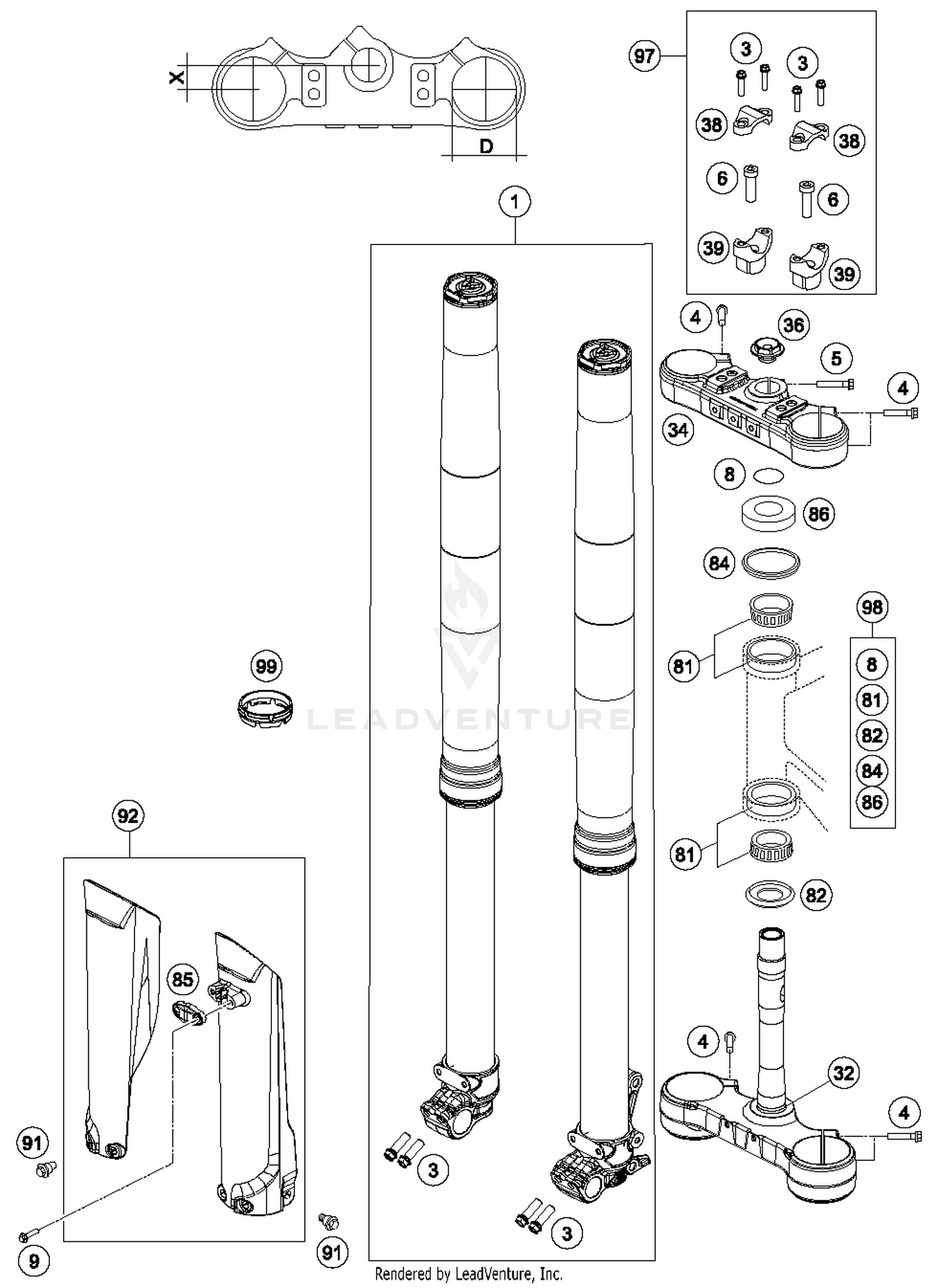 Front Fork, Triple Clamp