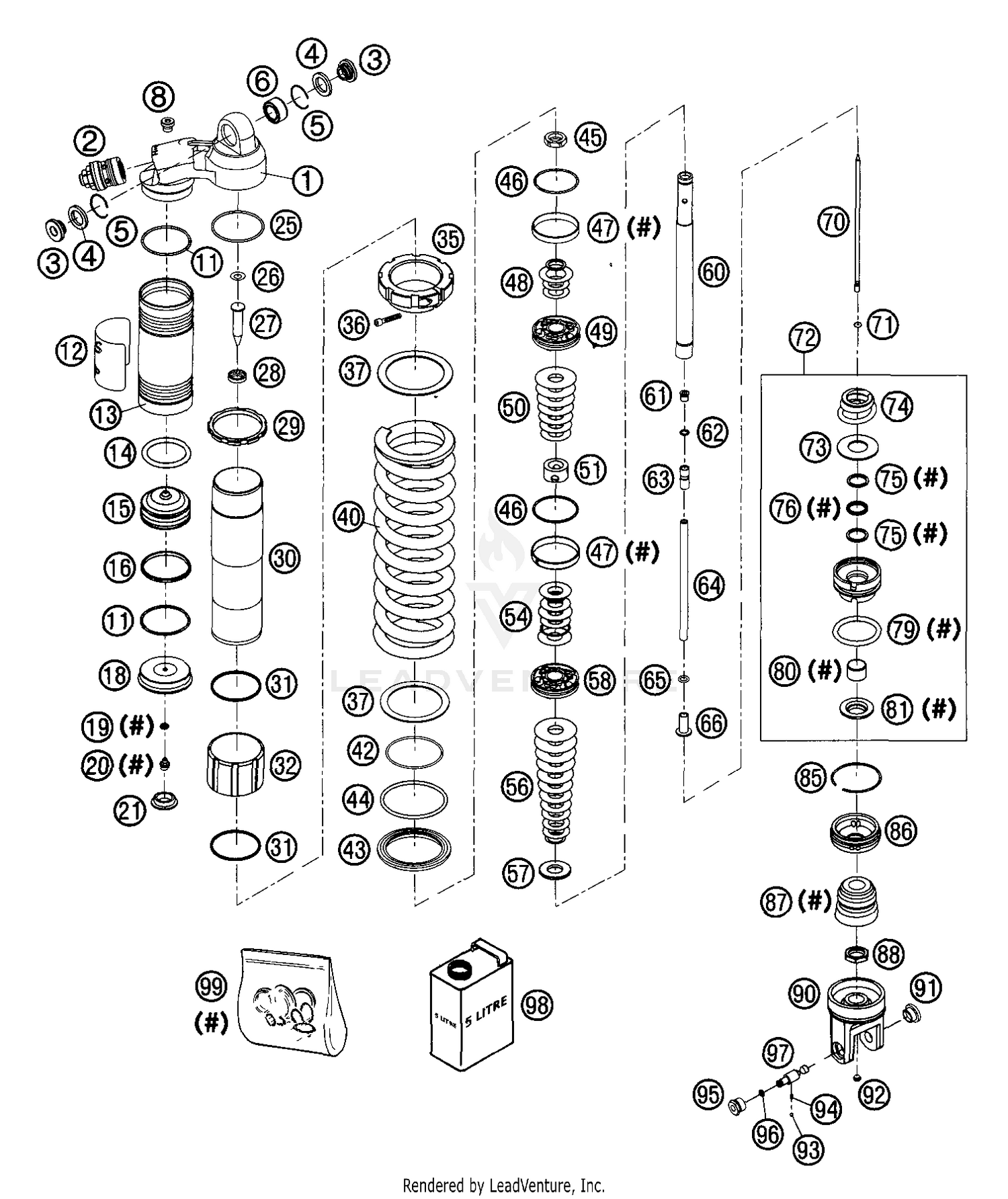 Shock Absorber WP Disassembled