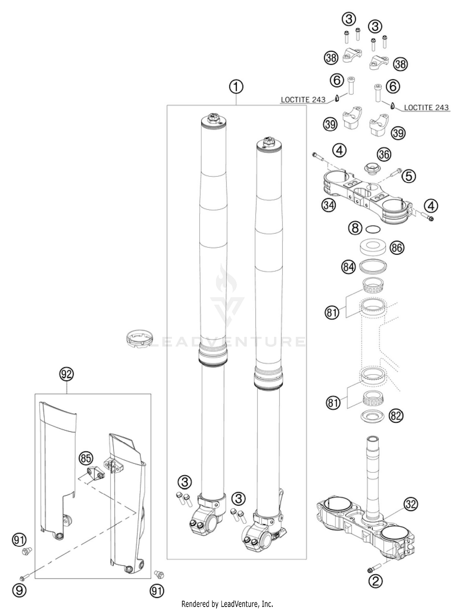 Front Fork, Triple Clamp