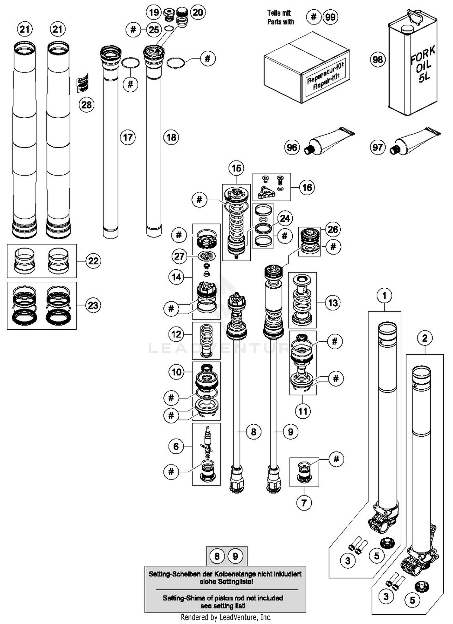 Front Fork Disassembled
