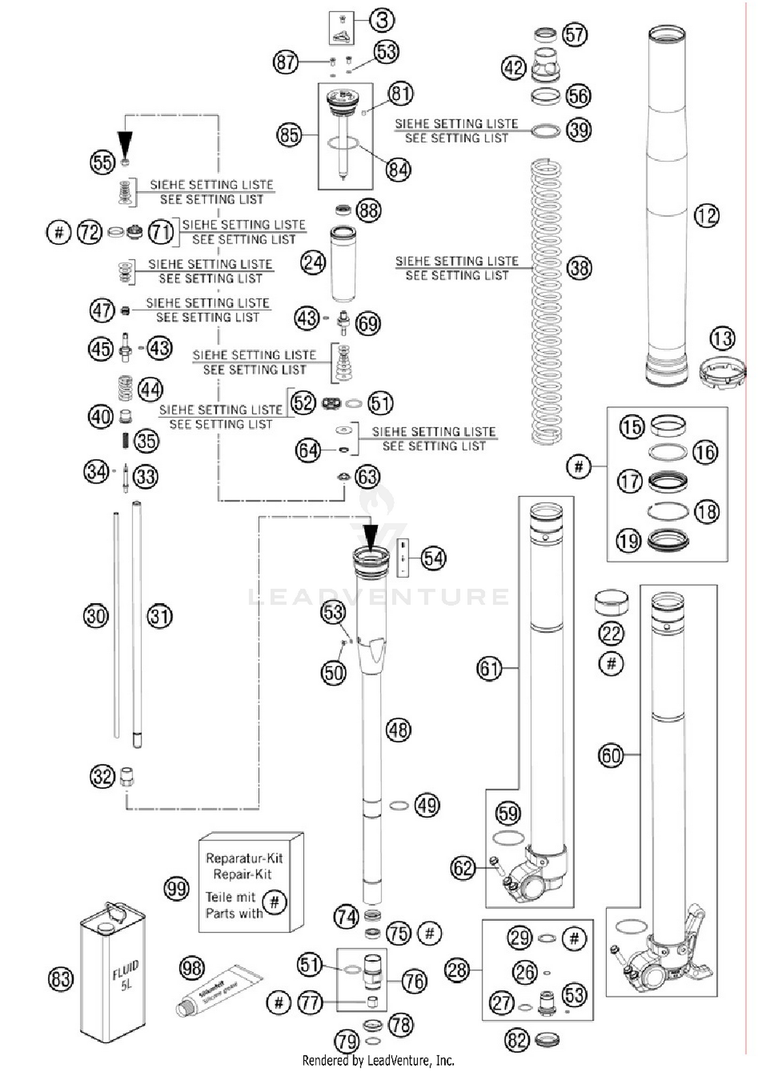 Front Fork, Disassembled