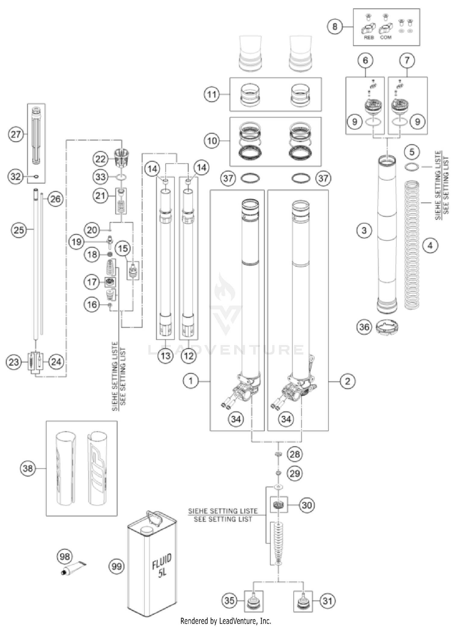 FRONT FORK DISASSEMBLED