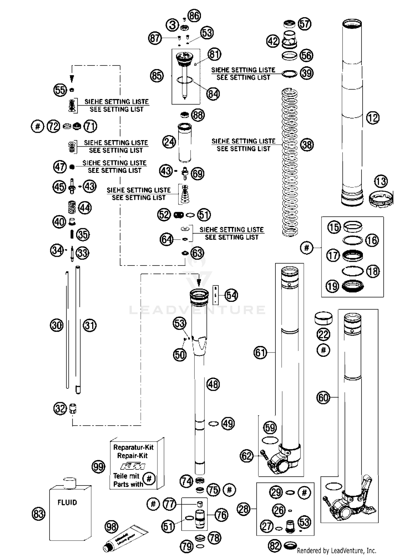 Front Fork, Disassembled