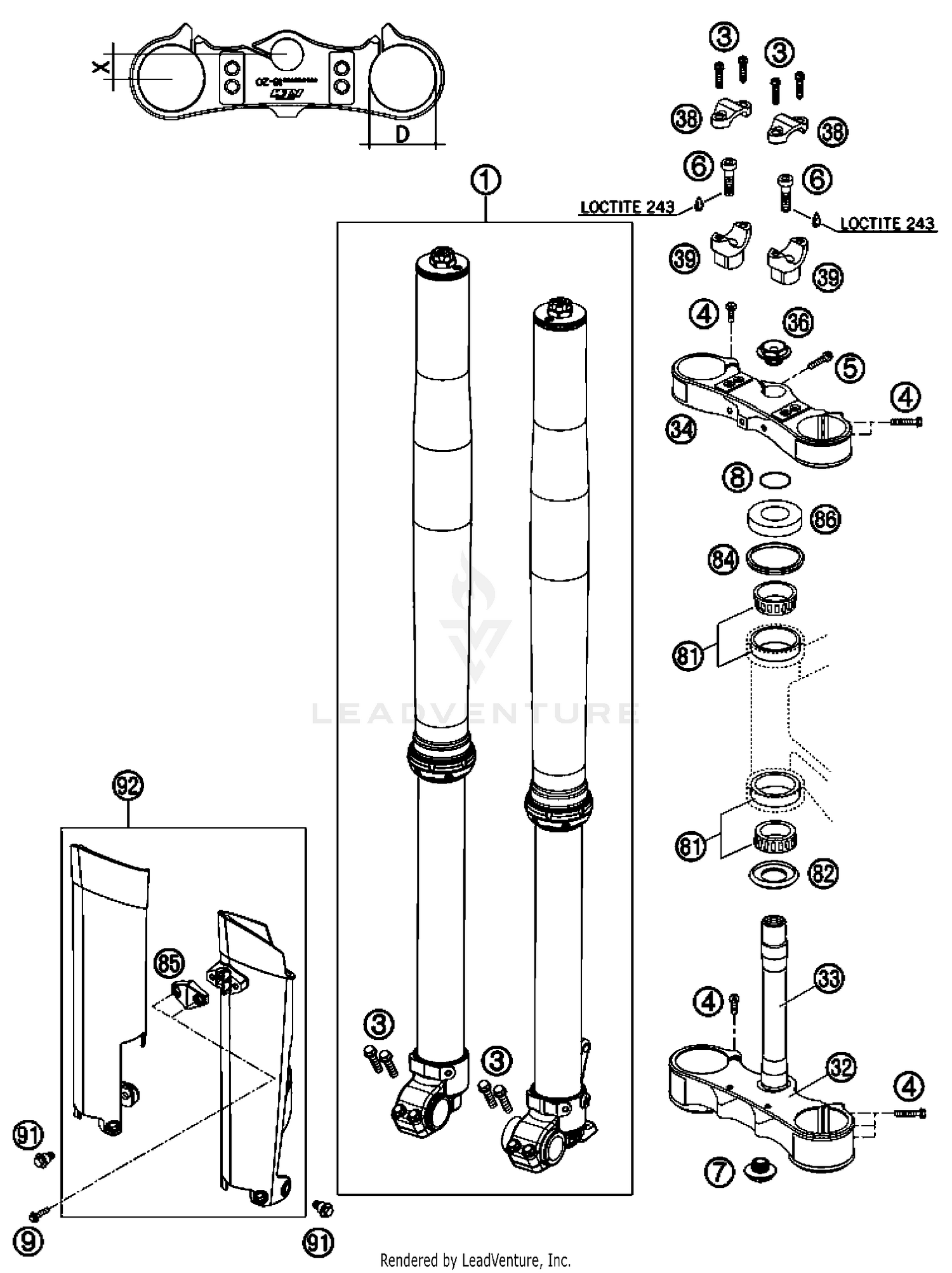 Front Fork, Triple Clamp