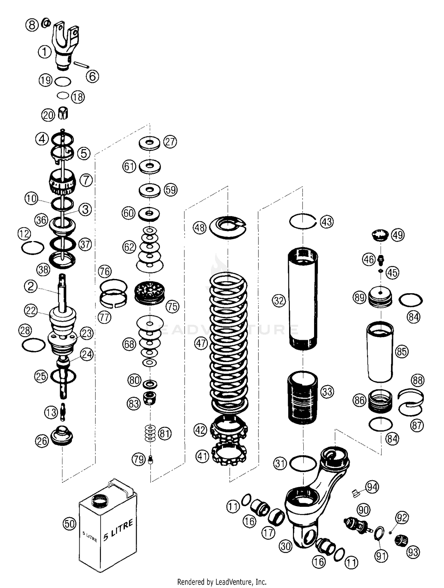 Shock Absorber WP Disassembled