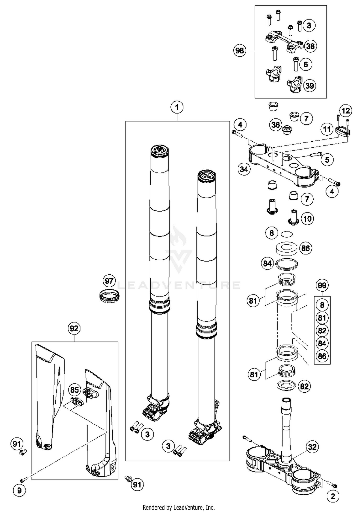 Front Fork, Triple Clamp