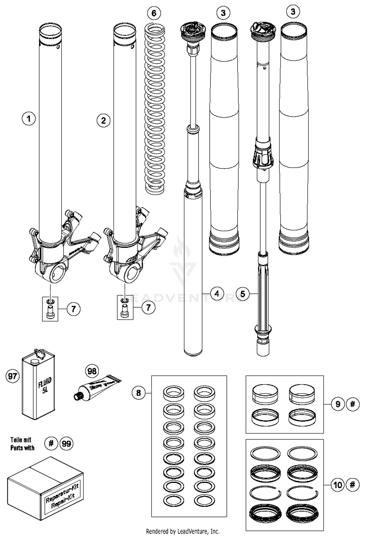 Front Fork Disassembled