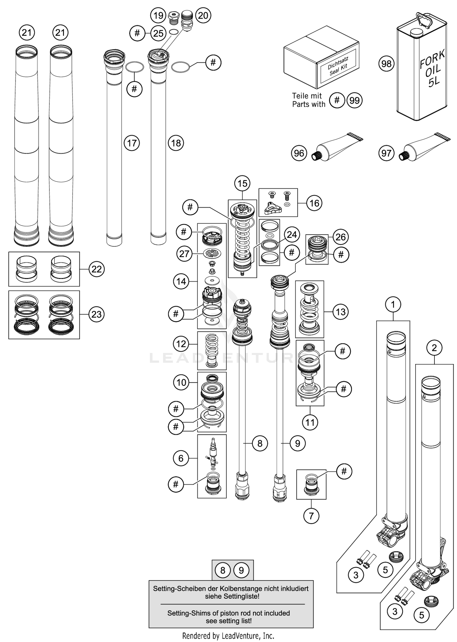 FRONT FORK DISASSEMBLED