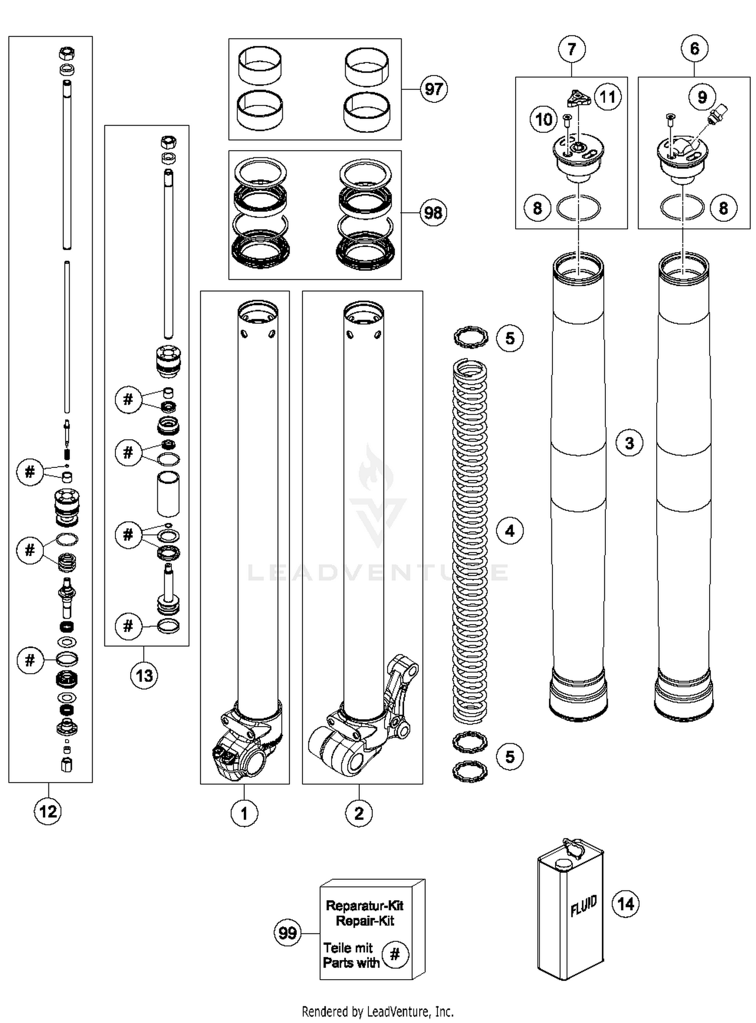 Front Fork Disassembled
