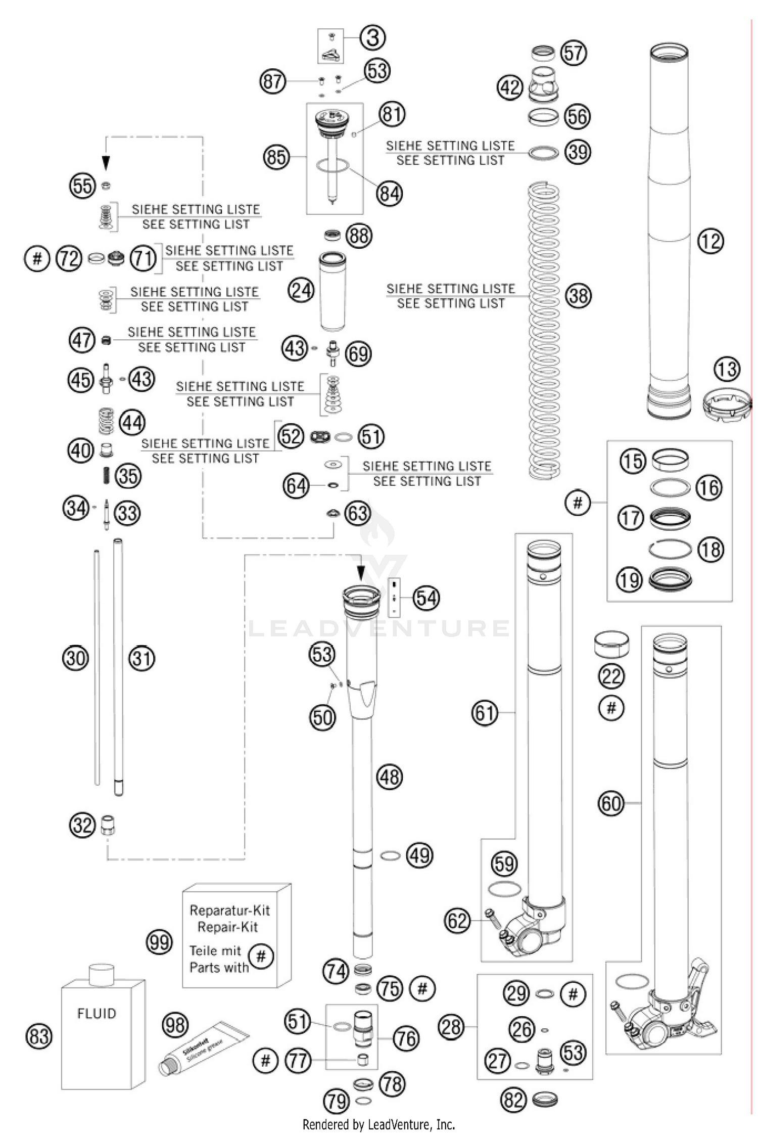 Front Fork, Disassembled