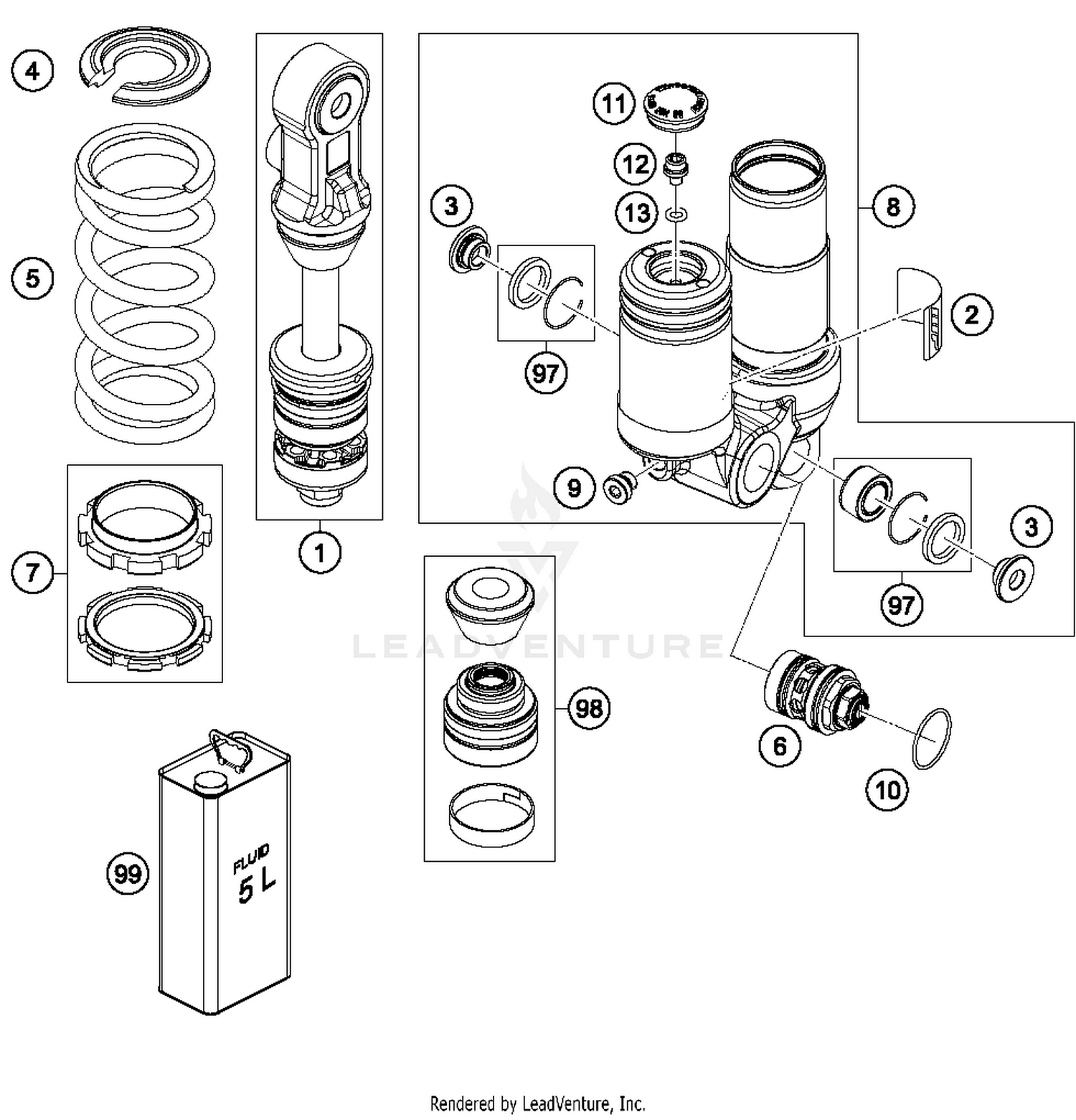Shock Absorber Disassembled