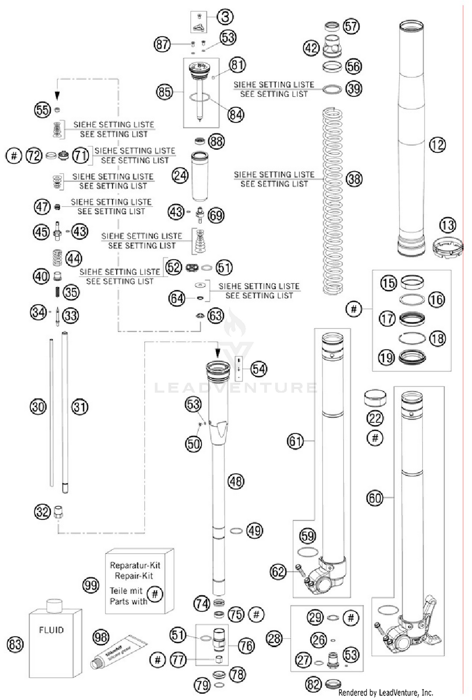 Front Fork, Disassembled