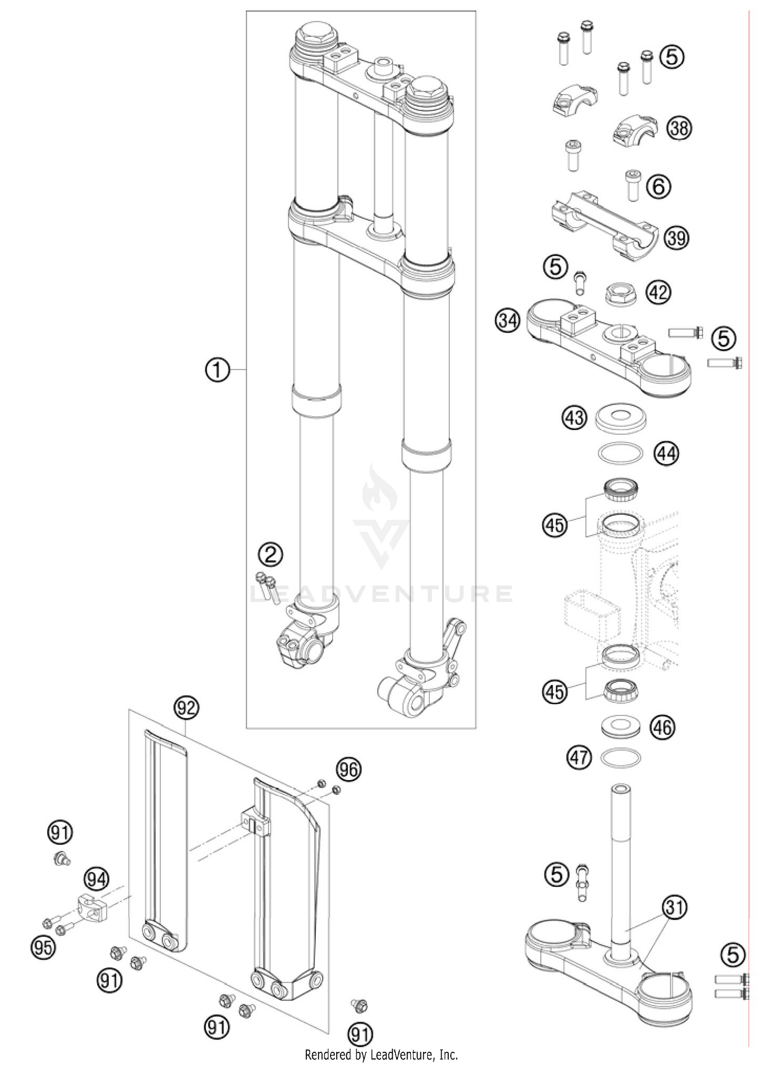 Front Fork, Triple Clamp