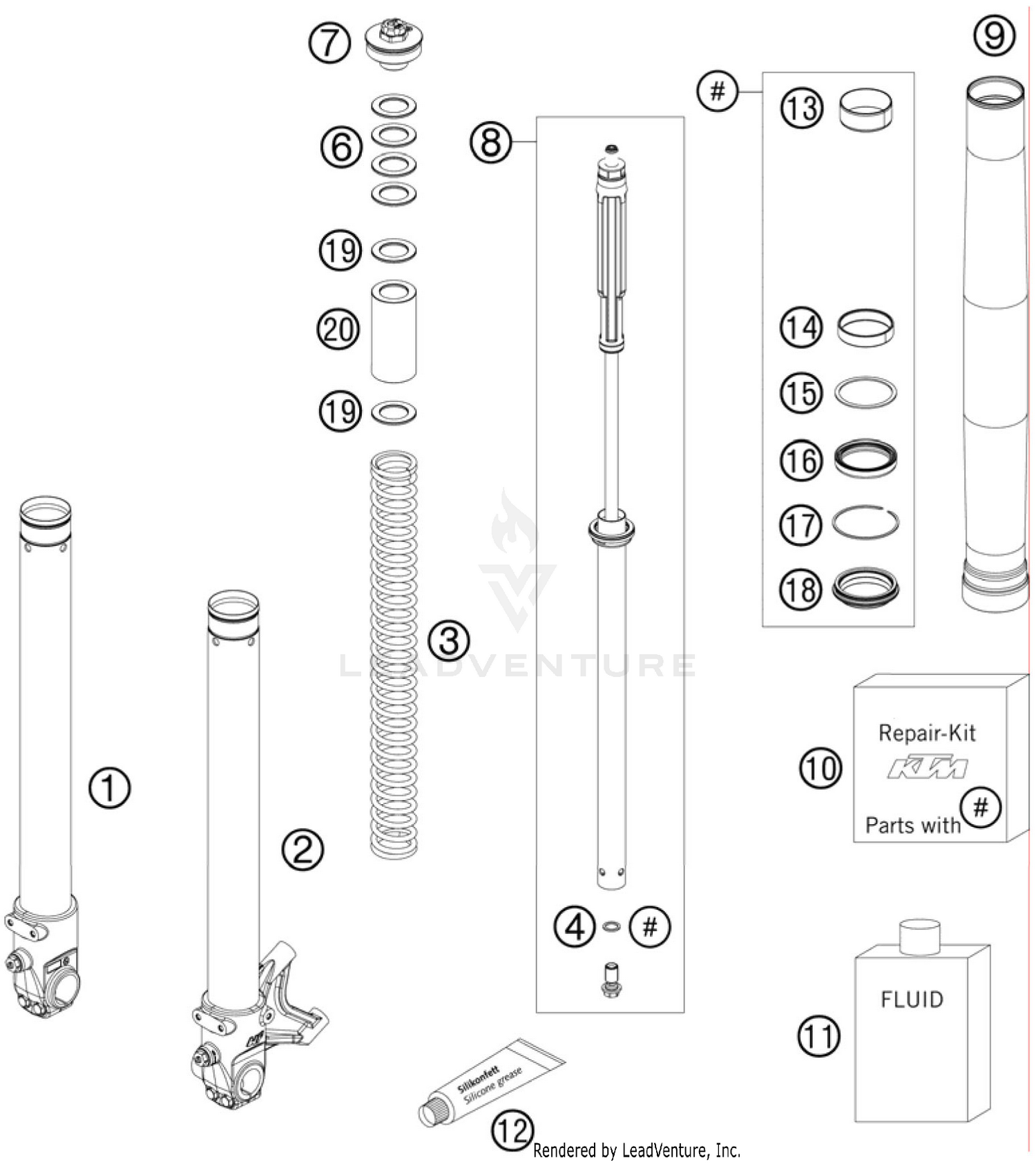 Front Fork, Disassembled