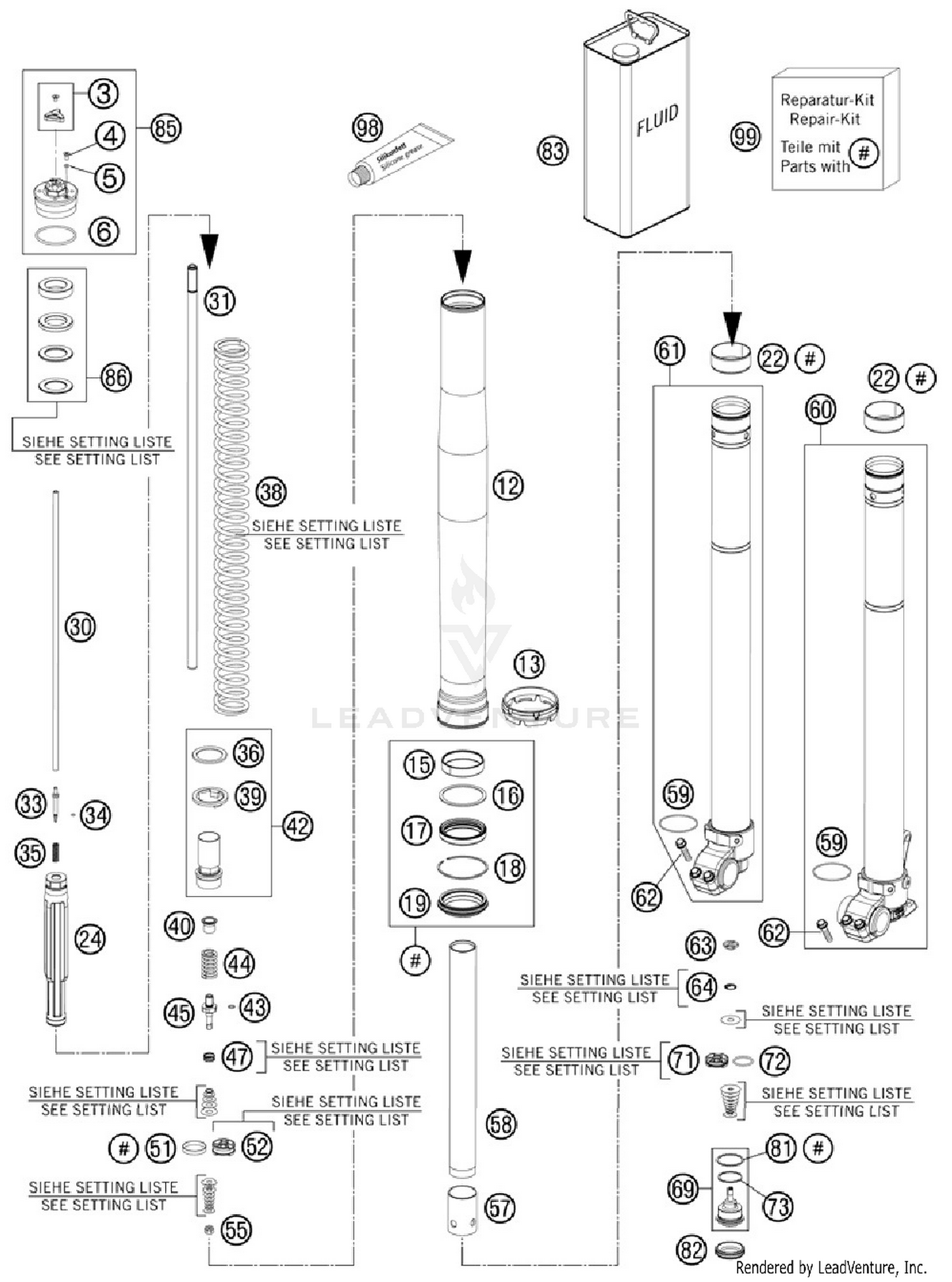 Front Fork, Disassembled
