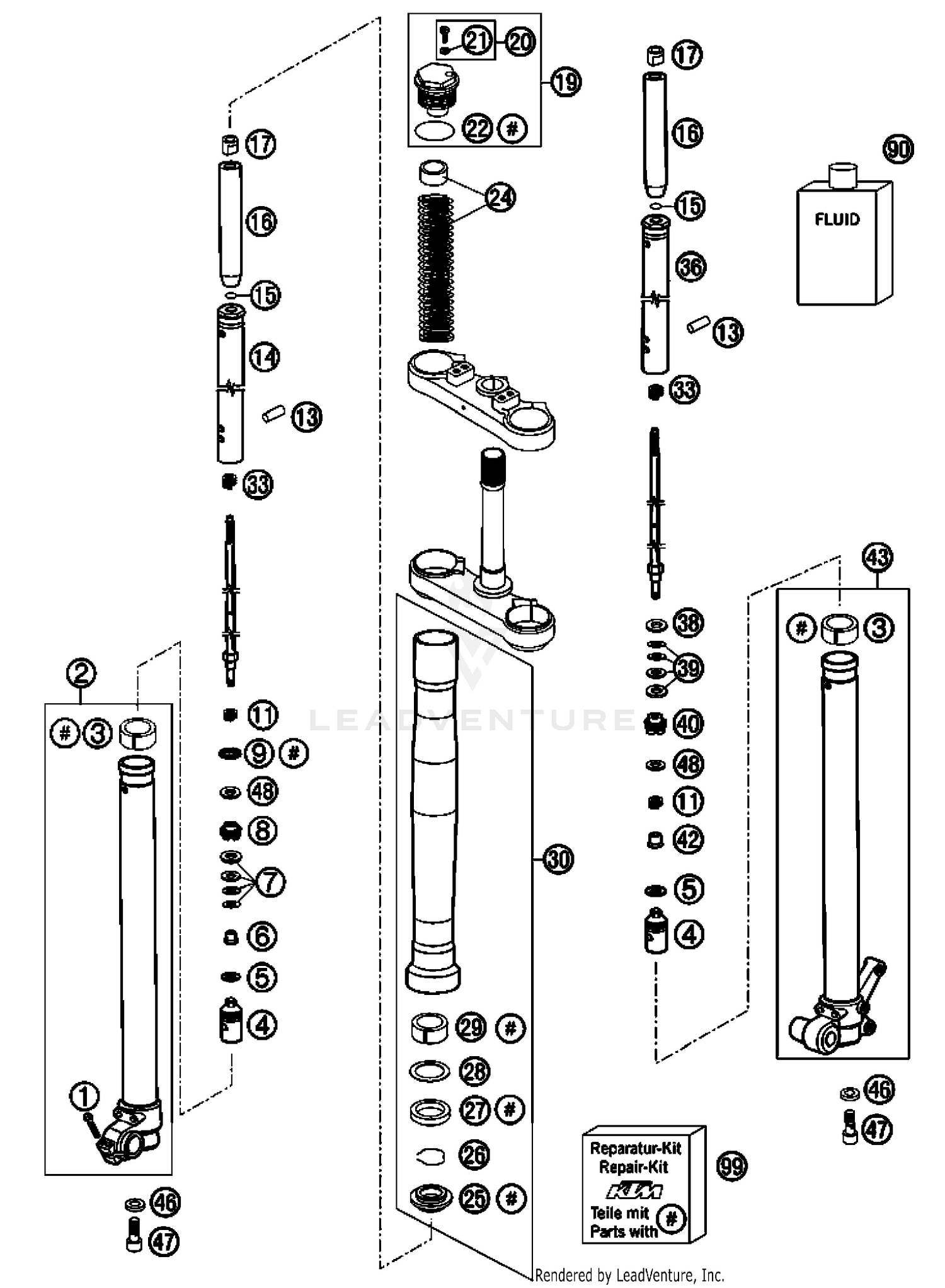 Front Fork, Disassembled