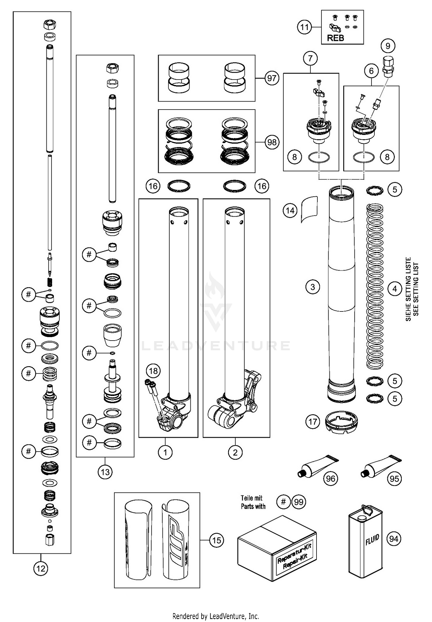 FRONT FORK DISASSEMBLED