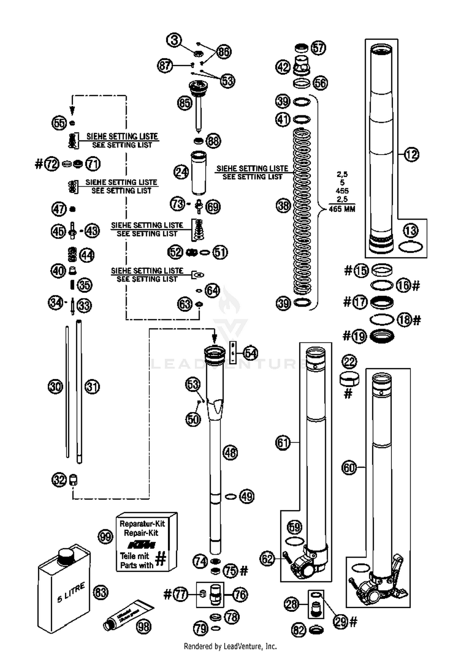 Front Fork, Disassembled