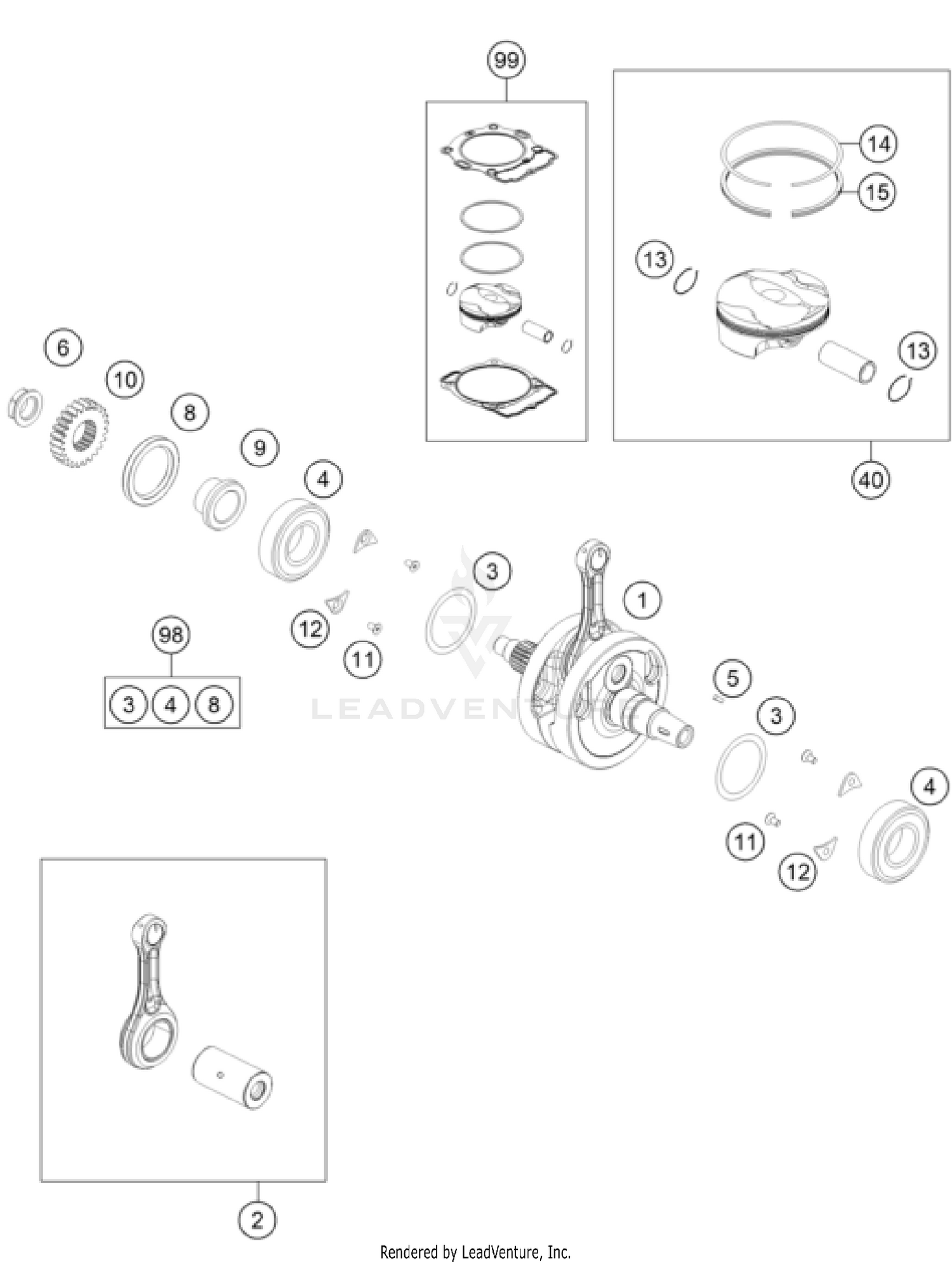 CRANKSHAFT, PISTON