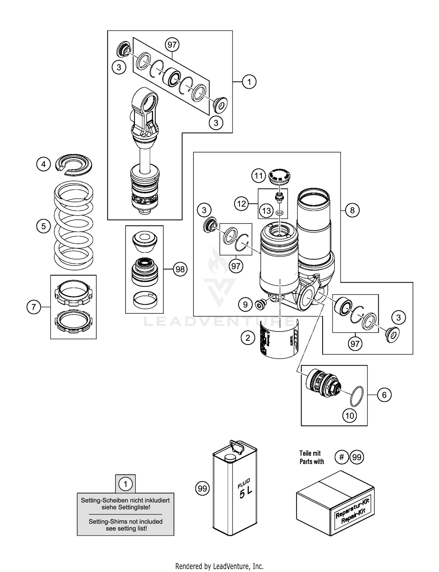 SHOCK ABSORBER DISASSEMBLED
