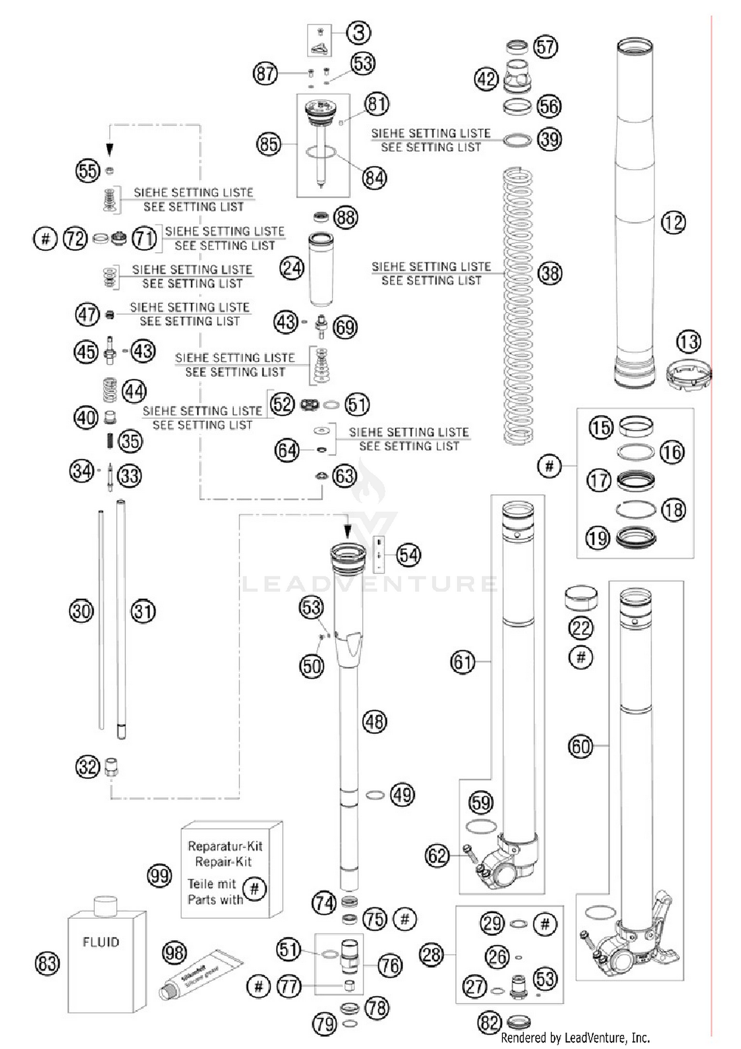 Front Fork, Disassembled