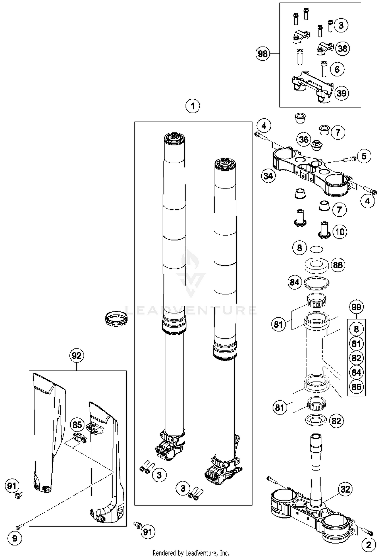 Front Fork, Triple Clamp