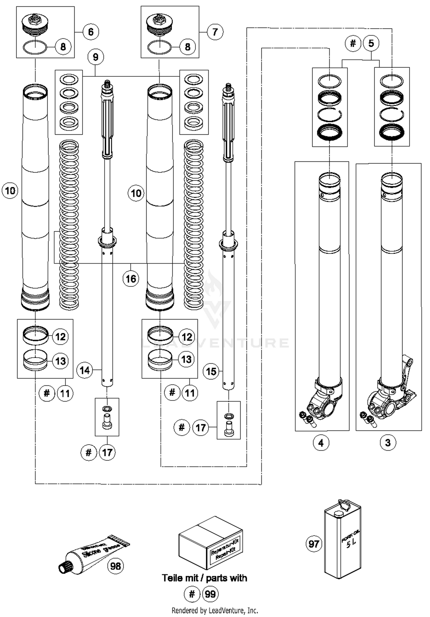 Front Fork Disassembled