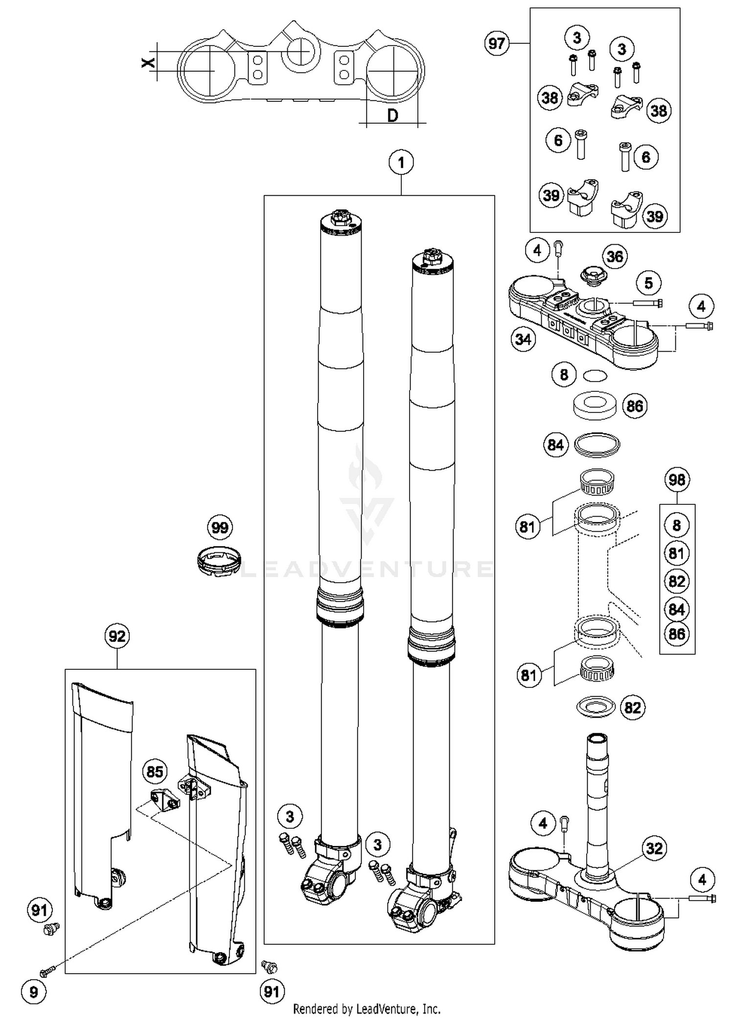 Front Fork, Triple Clamp