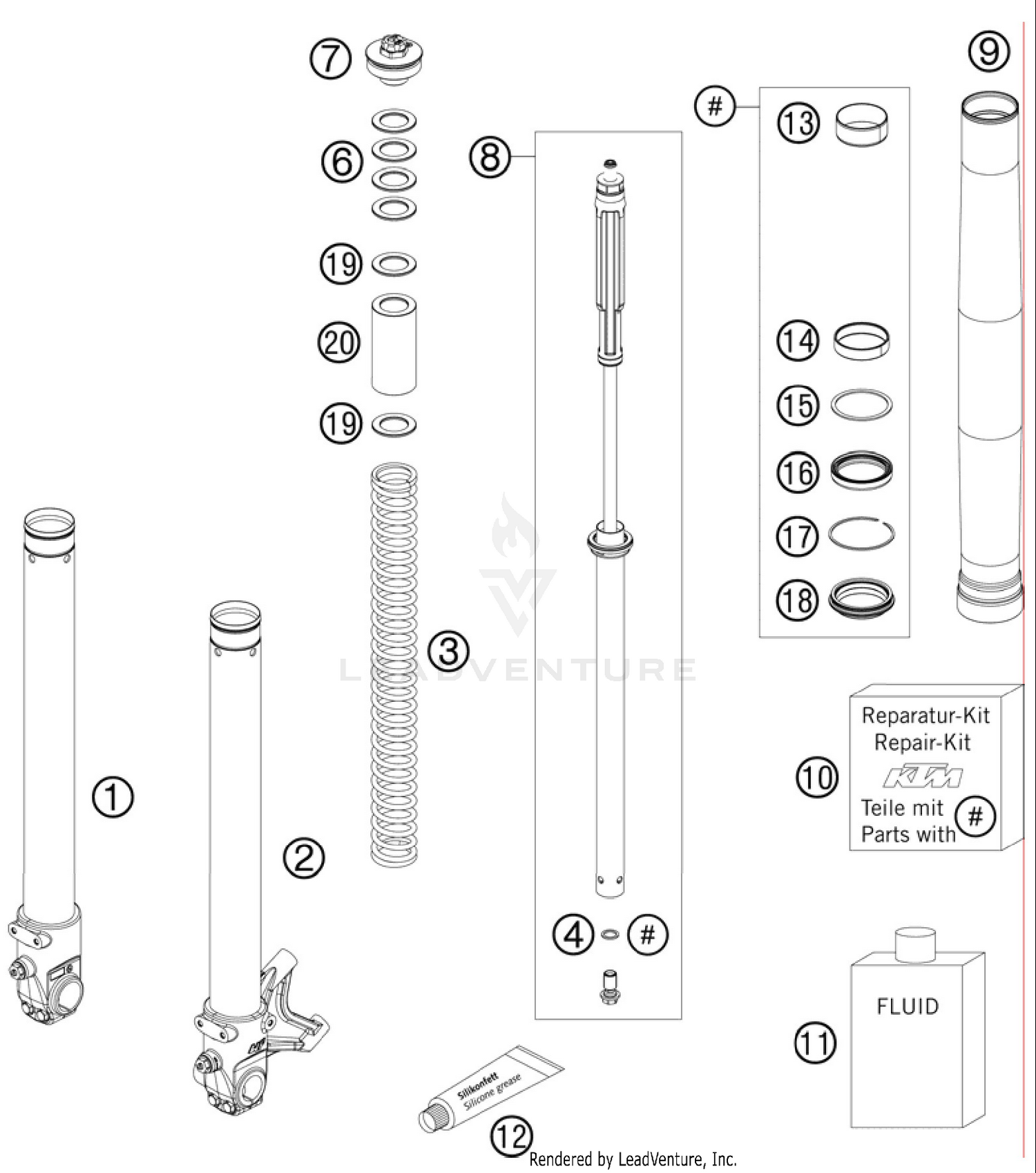Front Fork, Disassembled