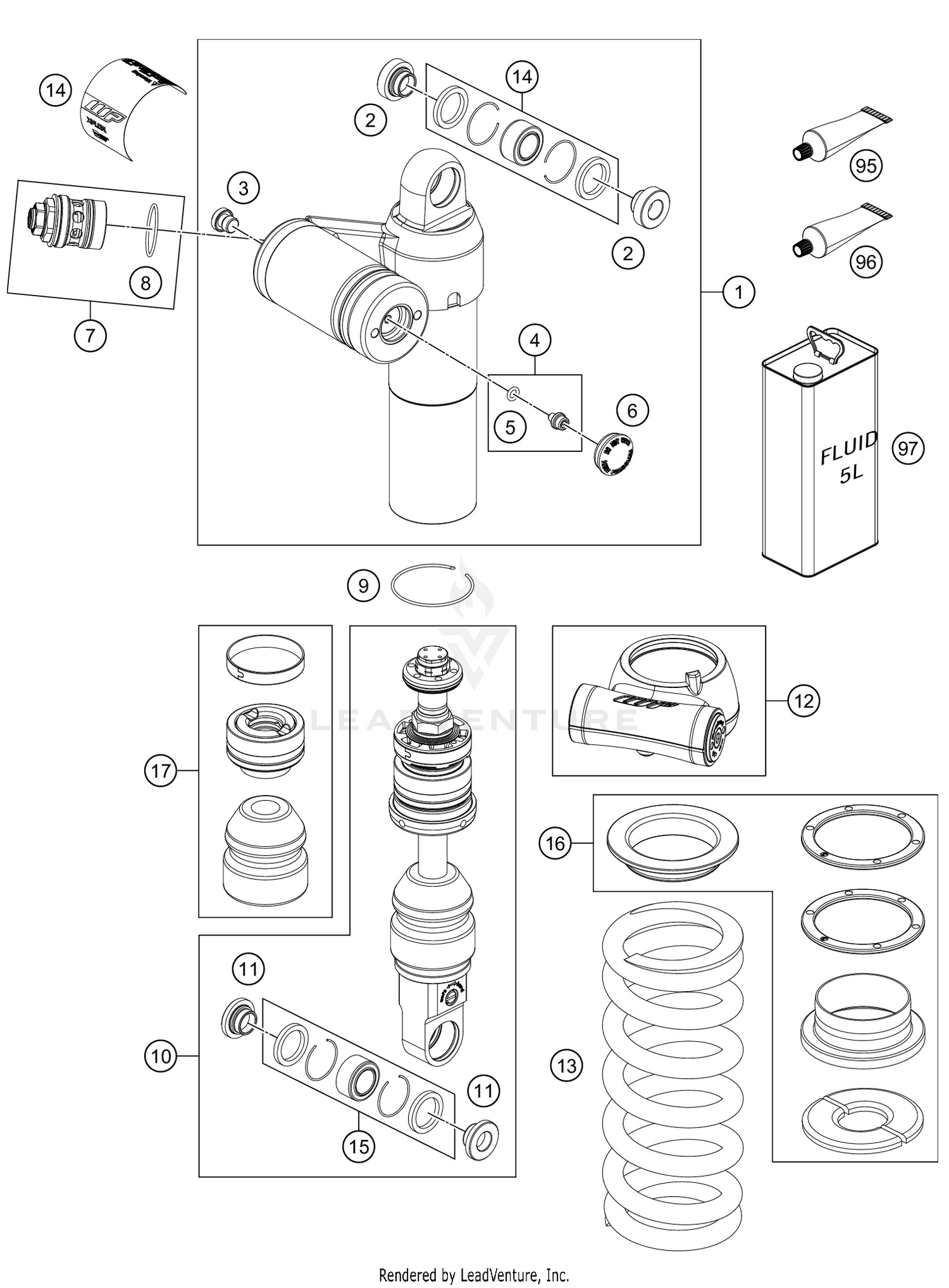 SHOCK ABSORBER DISASSEMBLED
