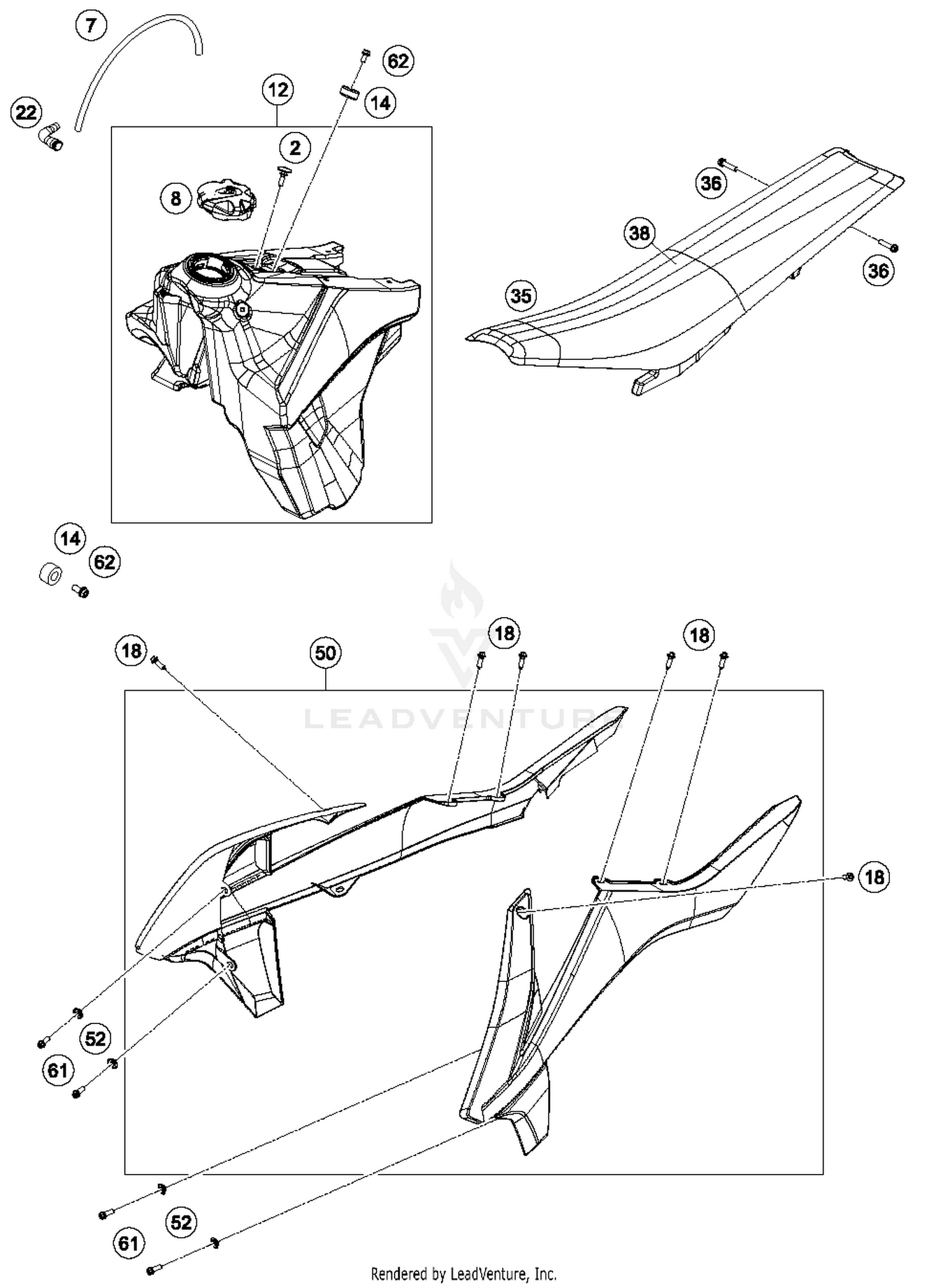 Tank, Seat, Cover