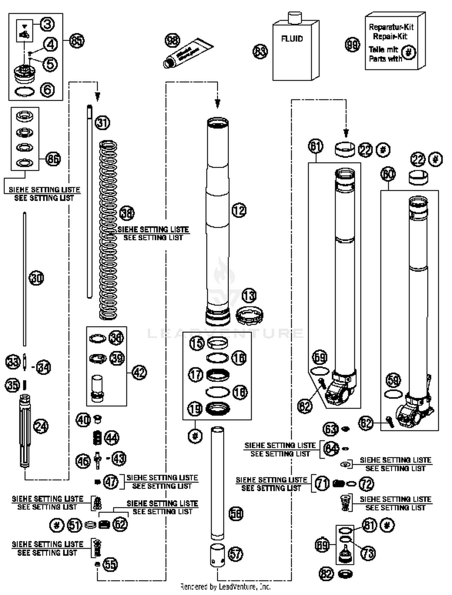 Front Fork, Disassembled