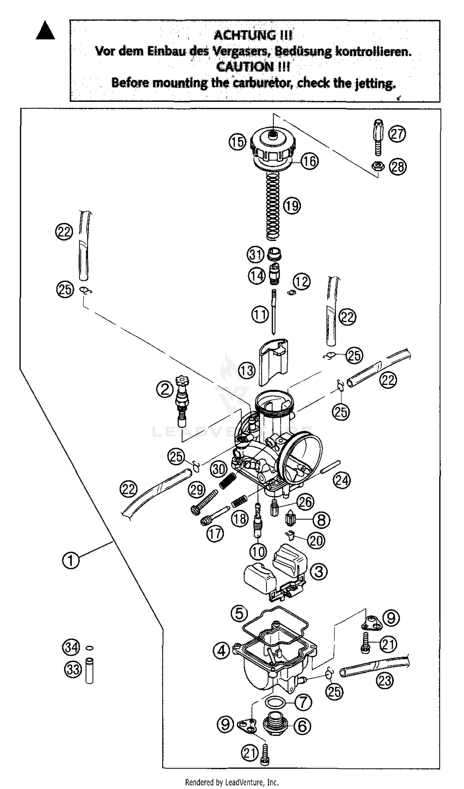 Carburetor Keihin PWK 39/38 AG
