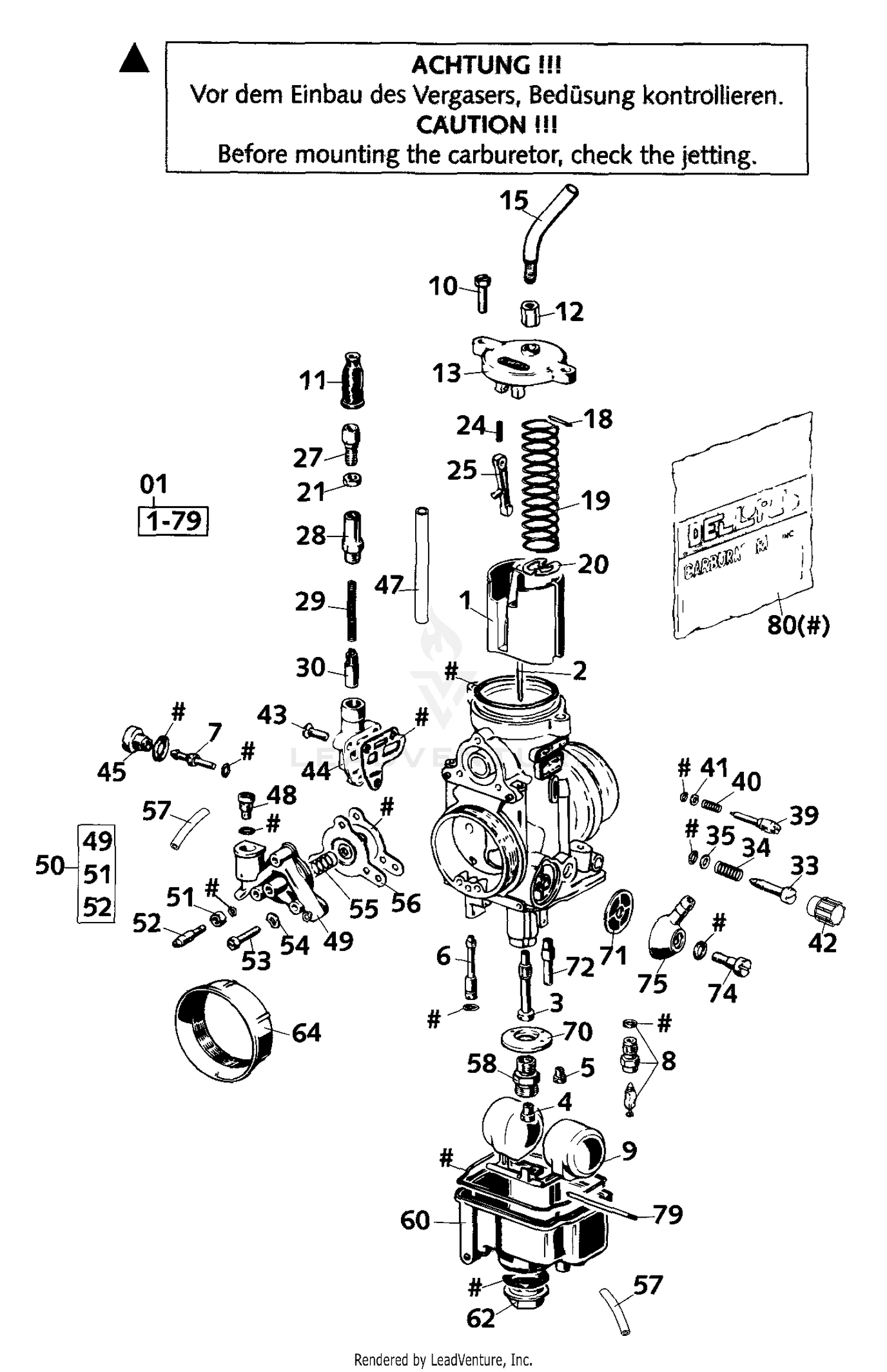 Carburetor PHM 38 ND