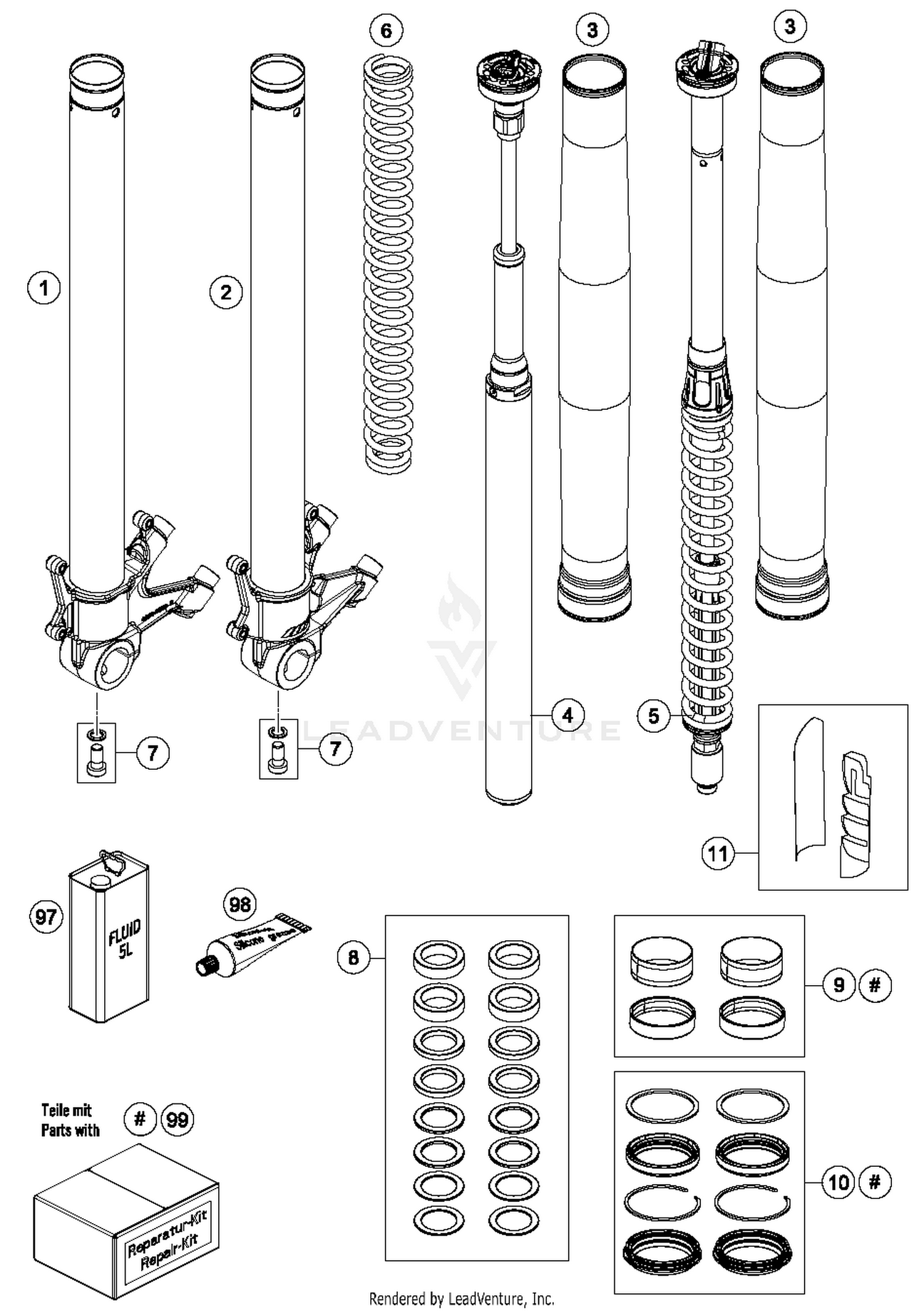 Front Fork Disassembled