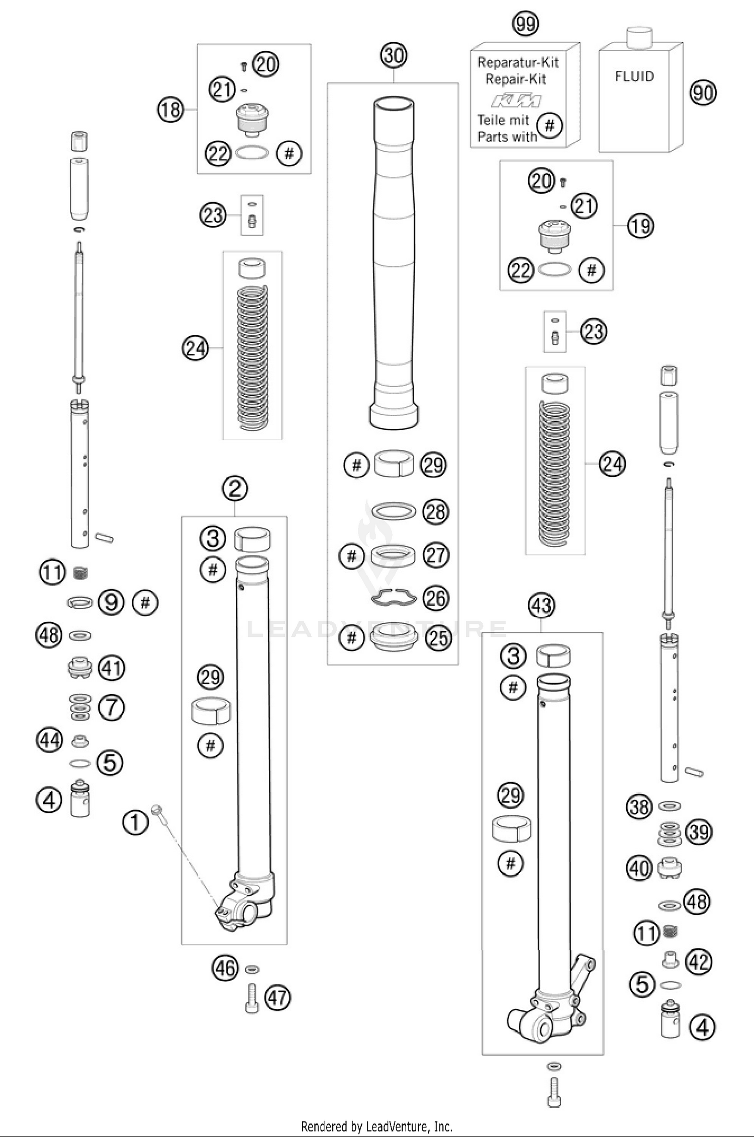 Front Fork, Disassembled