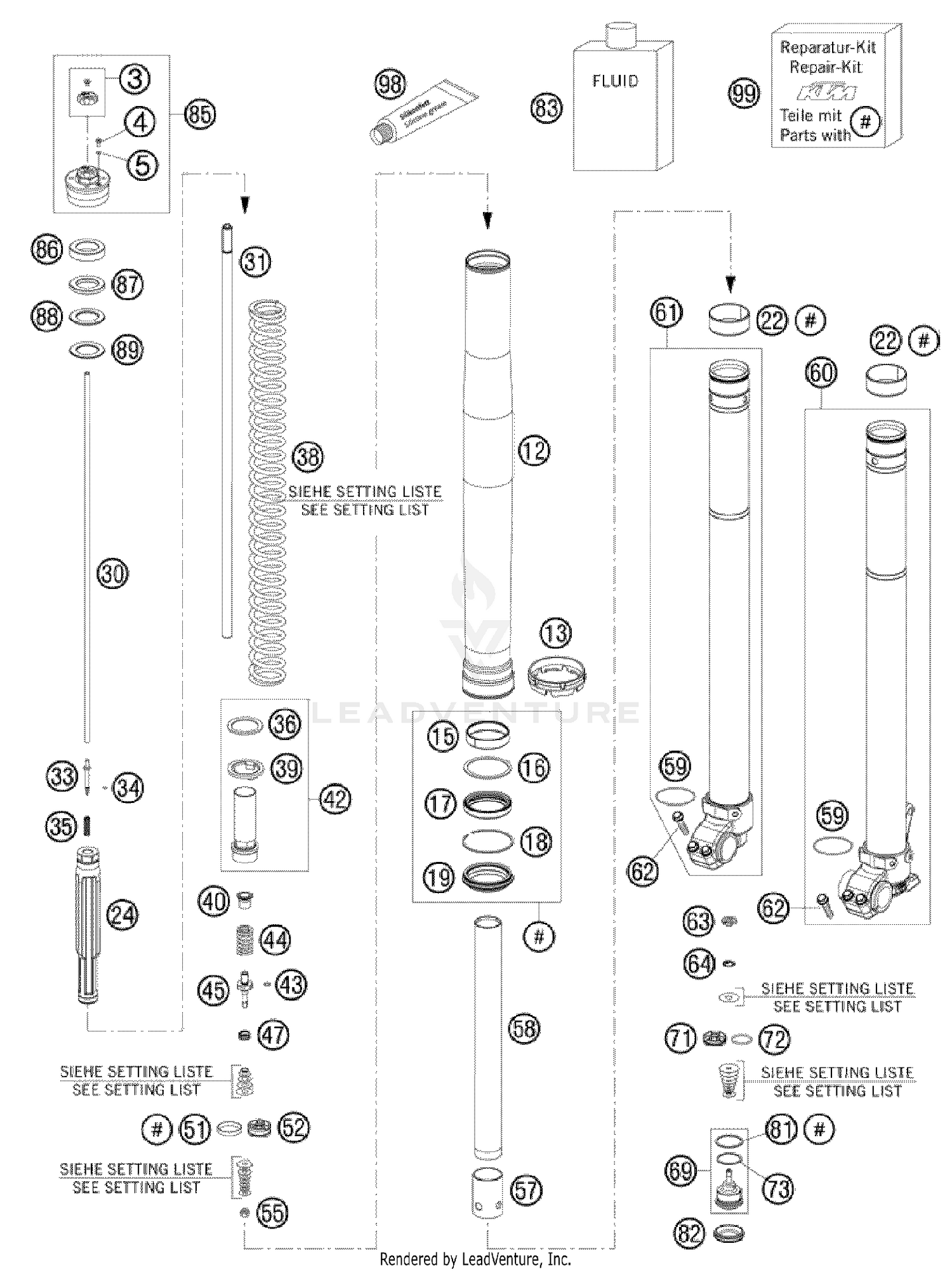 Front Fork  Disassembled