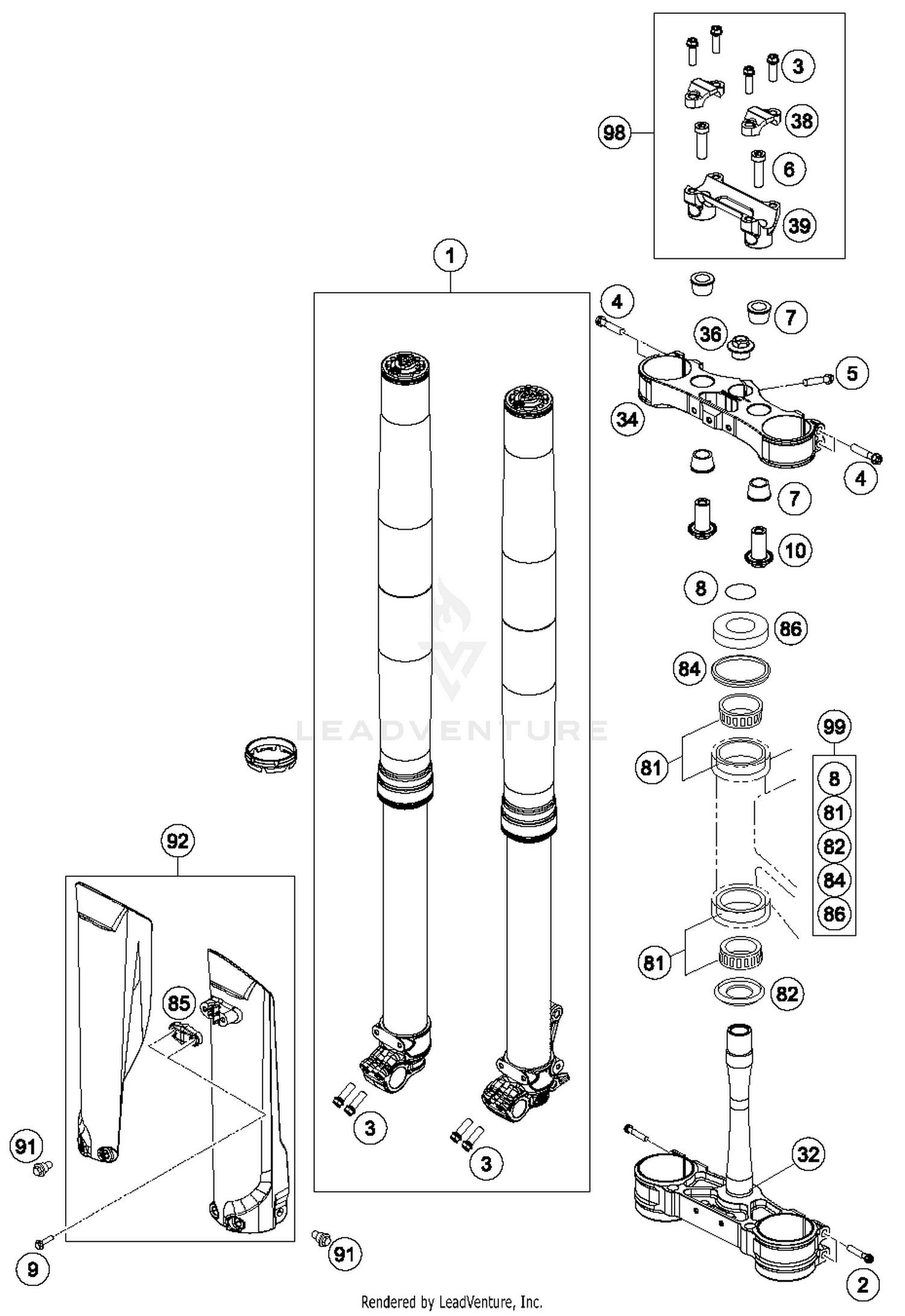 Front Fork, Triple Clamp