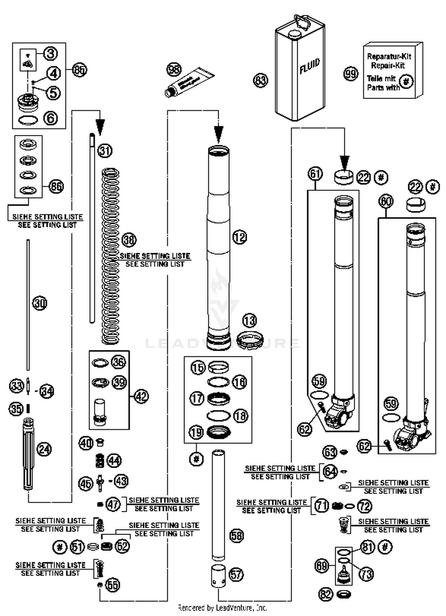 Front Fork, Disassembled