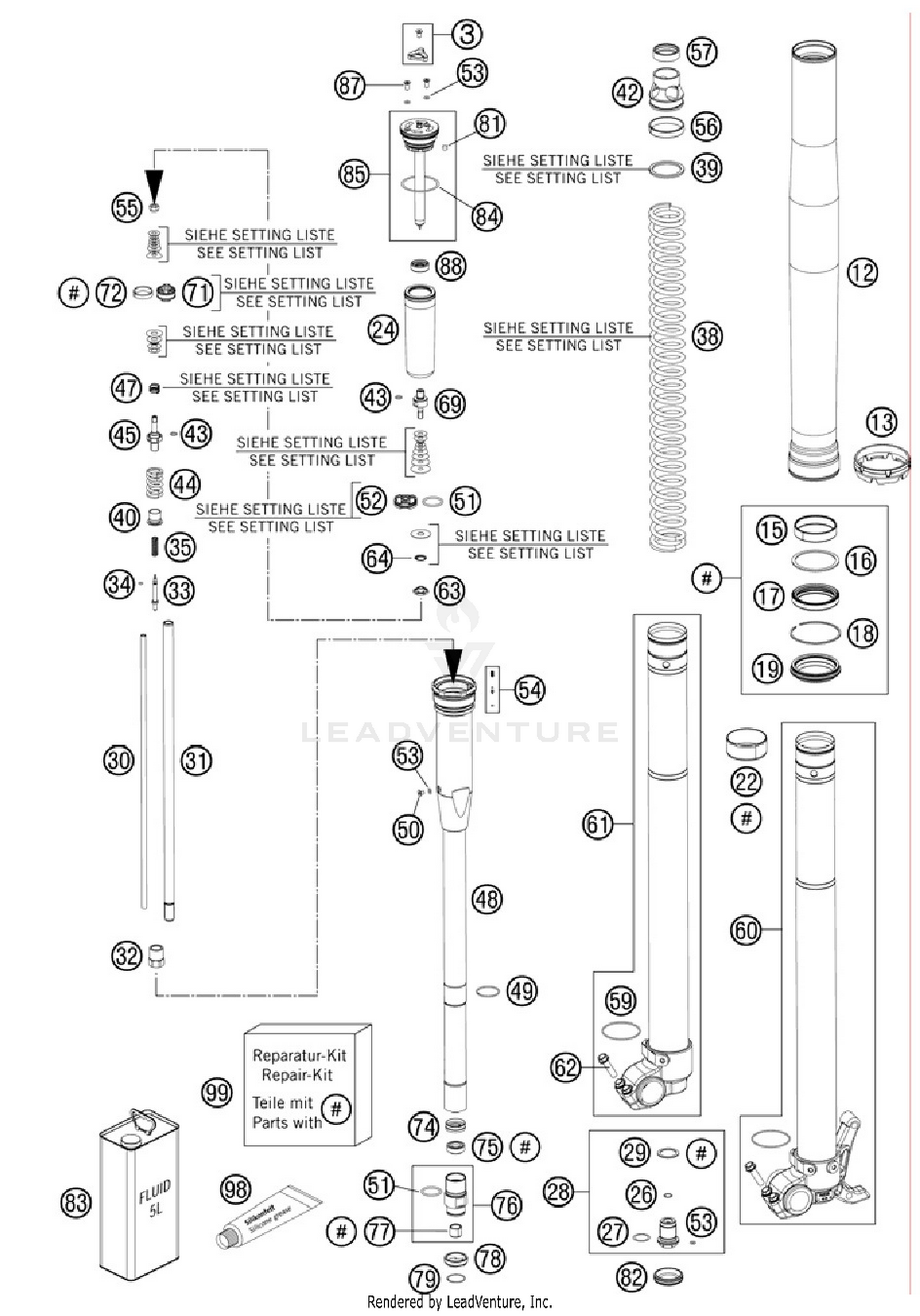 Front Fork, Disassembled