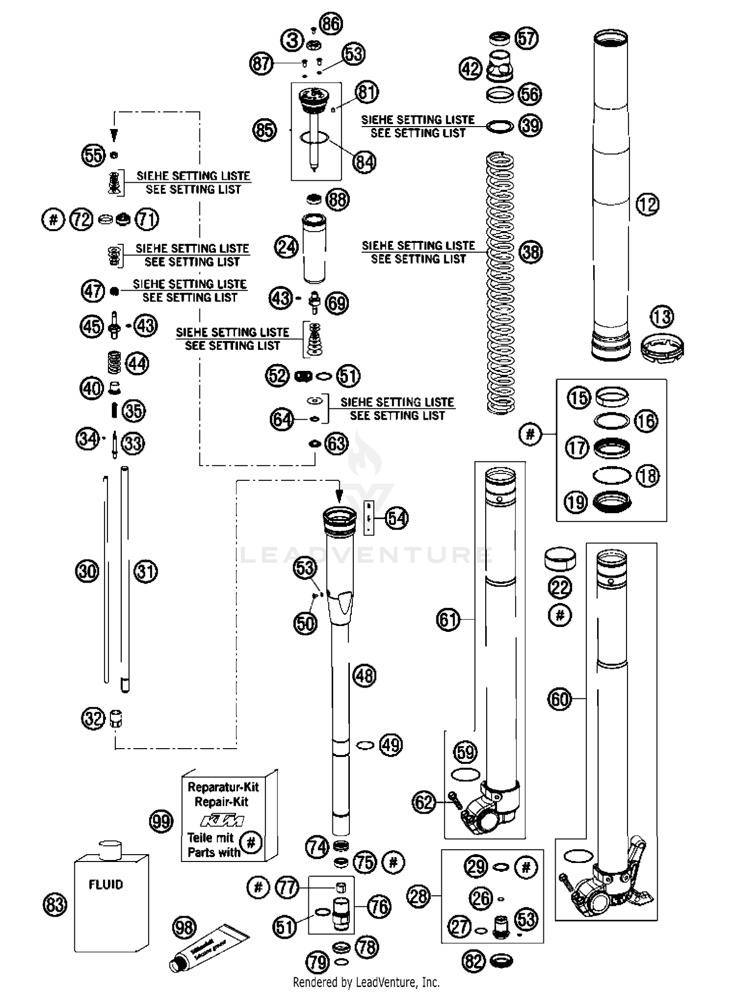 Front Fork, Disassembled