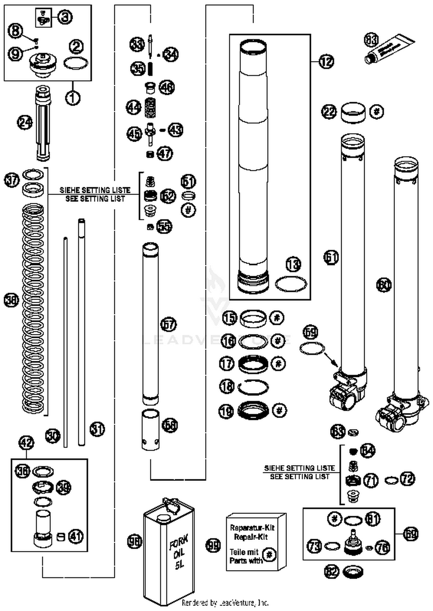 Front Fork Disassembled